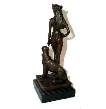 Linoows Dekoobjekt Bronzefigur Erotische Skulptur Ägypterin Kleopatra, Bronze Figur Kleopatra, Ägypterin mit Panther von Cesaro