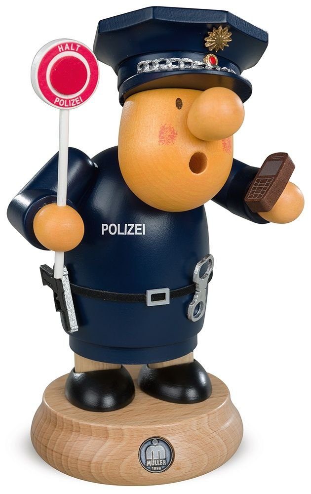 Müller Kleinkunst GmbH Seiffen Räuchermännchen Räuchermann Müllerchen®Polizist BxH 12x16cm NEU