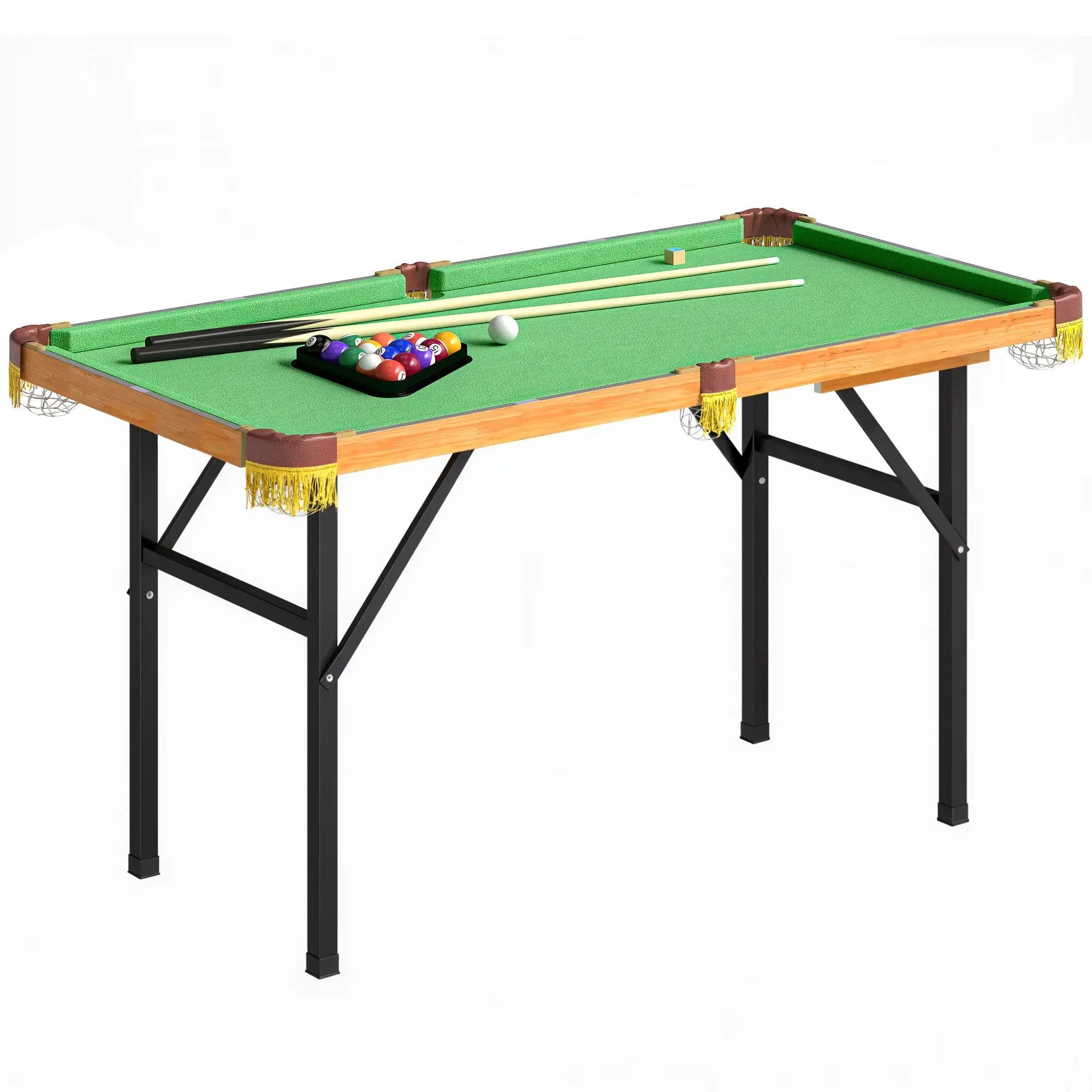 BlingBin Billardtisch Klappbar Mini Pool Billiard Tisch mit 2 Queues, 16 Bällen, Dreieck, (1er Set, 23-tlg), Tischbillard Pooltisch Tischspiel Billardtische für Kinder Erwachsene
