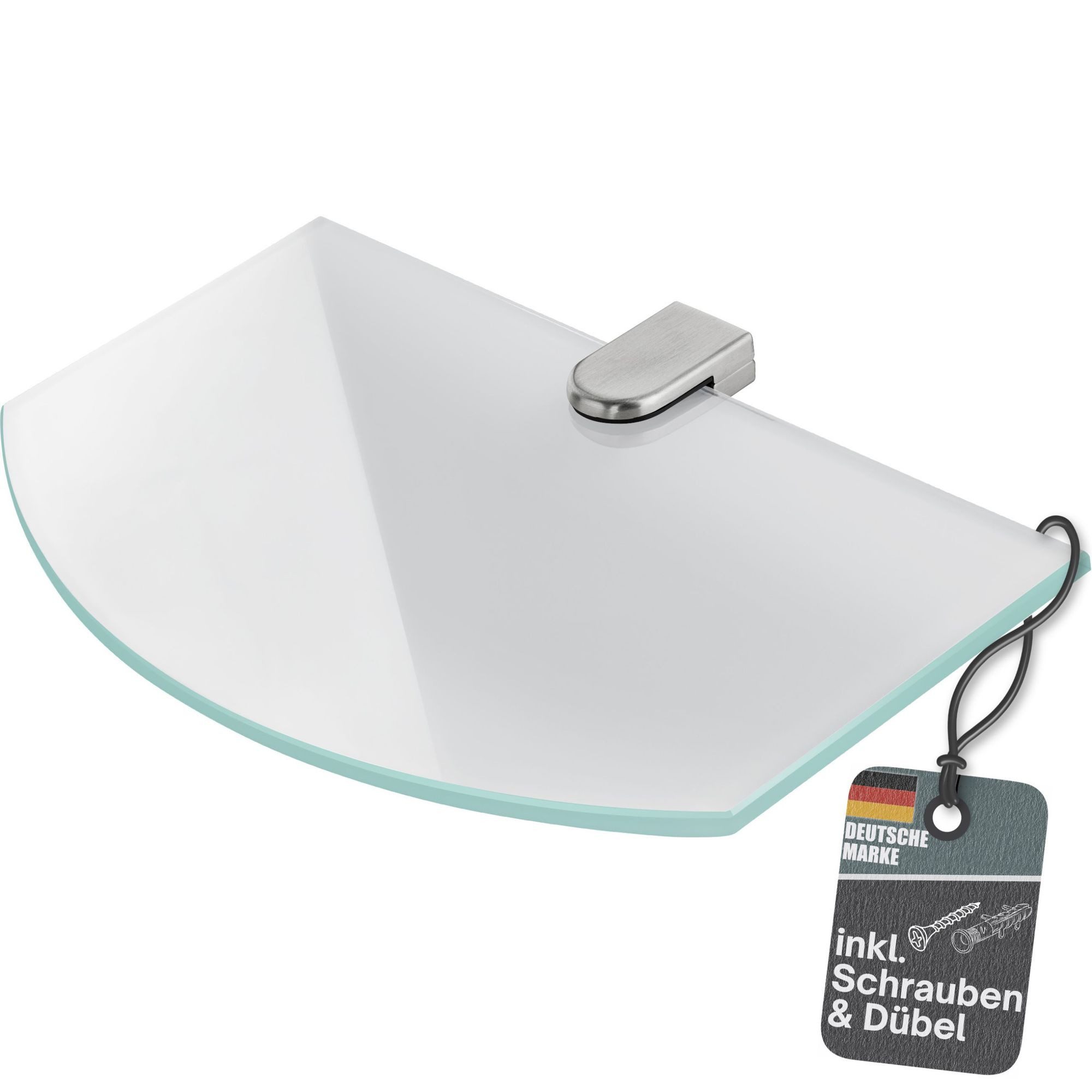 bonsport Badregal Glas Regal, Glasregal Milchglas halbrund 25.4 x 14 x 0.6 günstig online kaufen