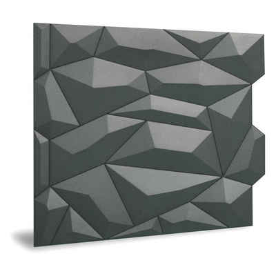 Profhome 3D Wandpaneel 705390, BxL: 60x61 cm, 0.33 qm, (Wandpaneel-Set, 6-tlg., Wandverkleidung Glacier Smoked Gray) matt grau