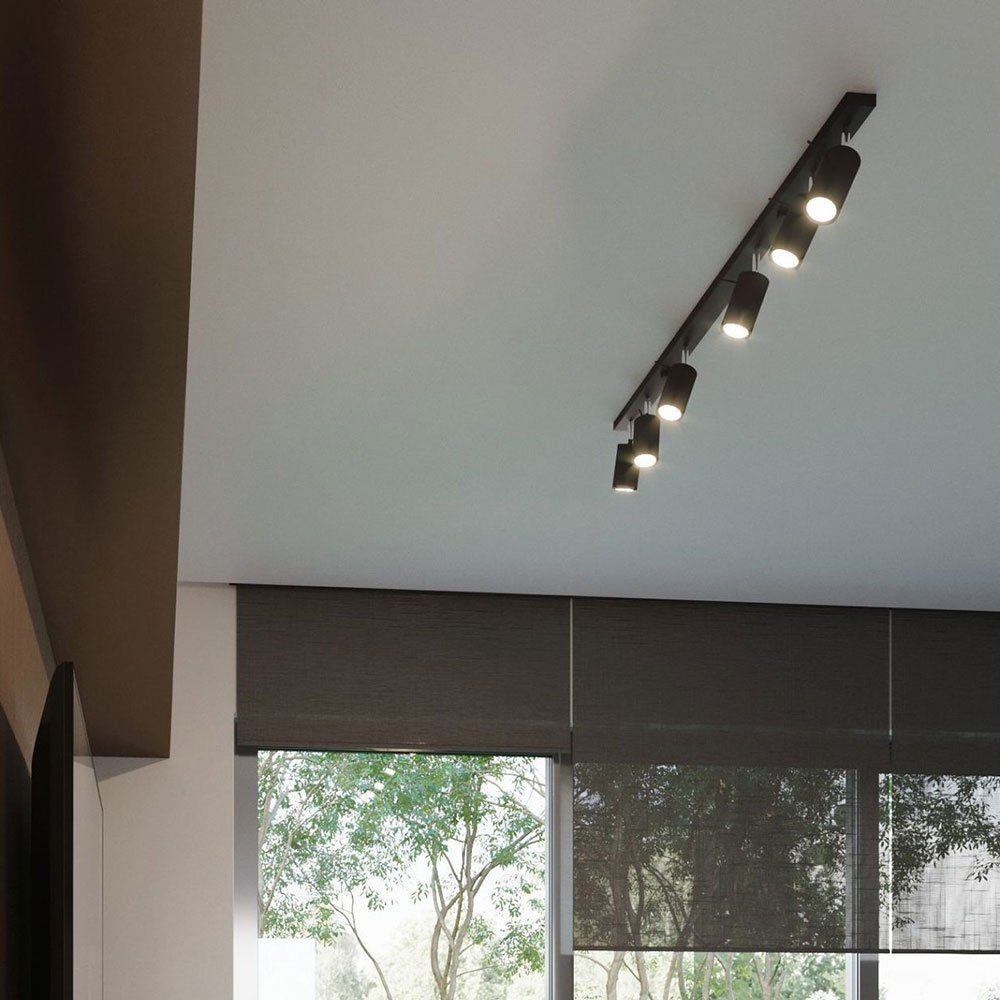 etc-shop LED Deckenspot, Leuchtmittel nicht cm Deckenleuchte L Schwarz Stahl inklusive, schwenkbare Deckenlampe Spots 120