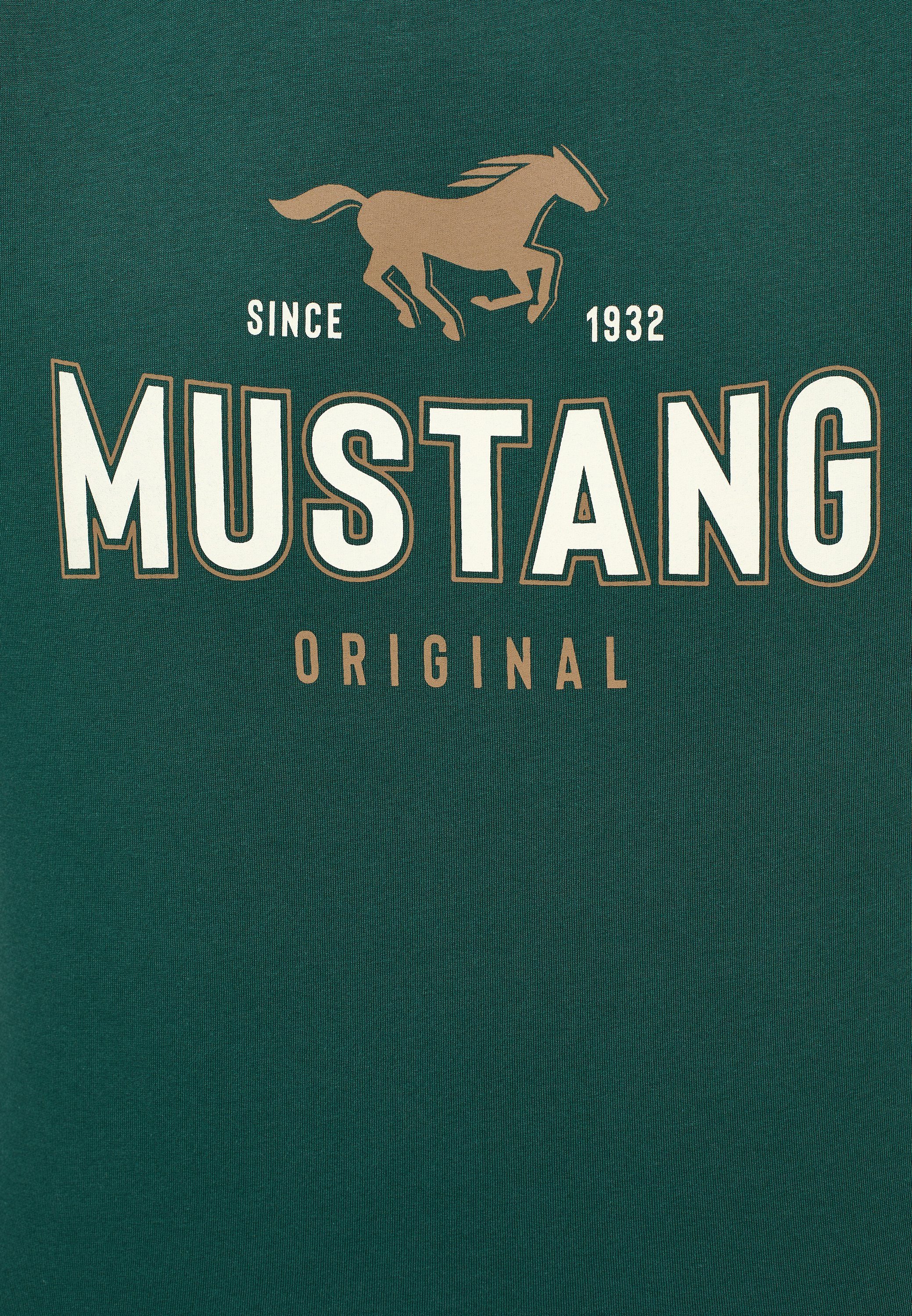 MUSTANG Kurzarmshirt Mustang grün Print-Shirt