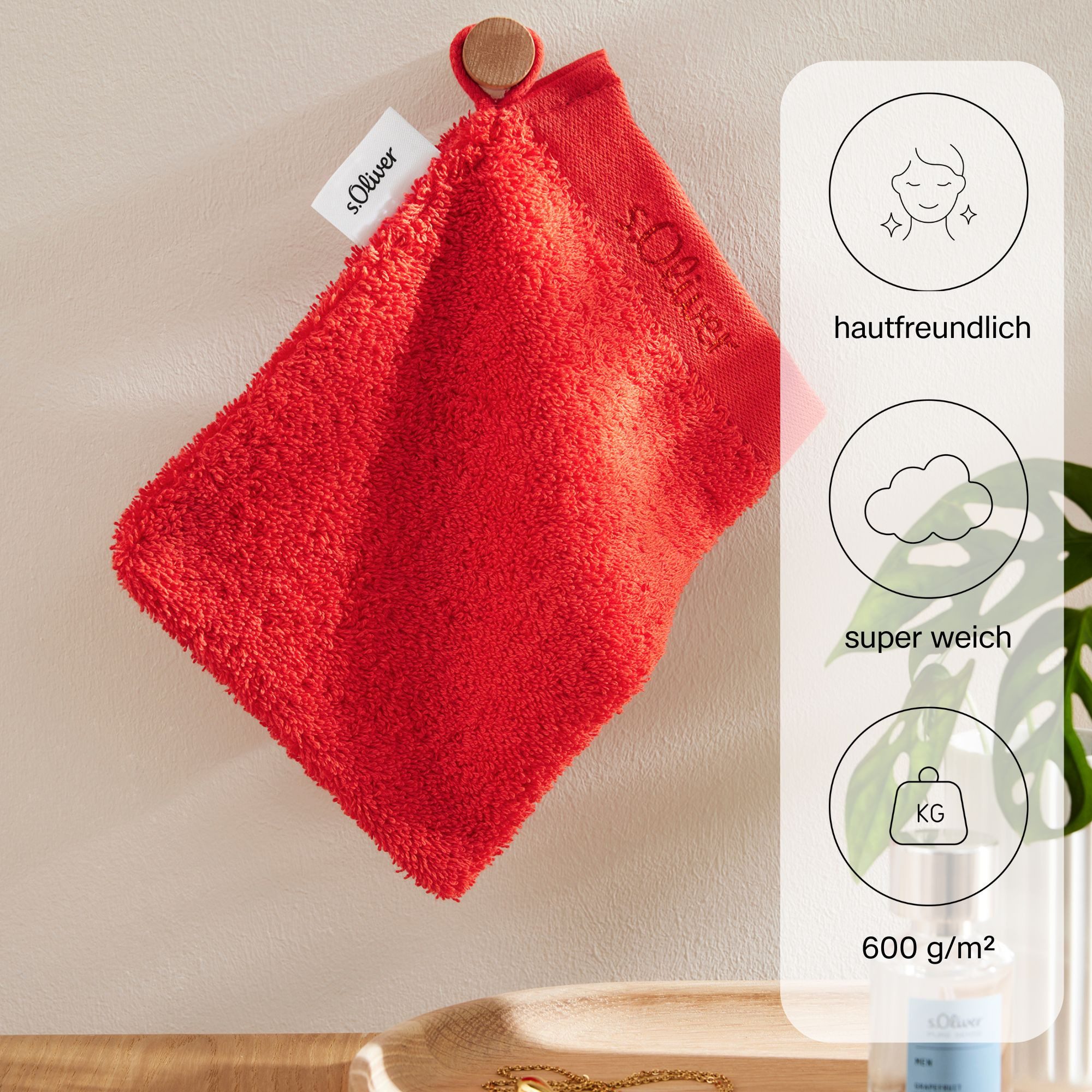 s.Oliver Waschhandschuh s.Oliver, Premium Qualität, 600 gr/m², auch als Sets erhältlich, Walkfrottier (1-St), große Farbauswahl, auch als Duschtuch, Handtuch, Gästetuch