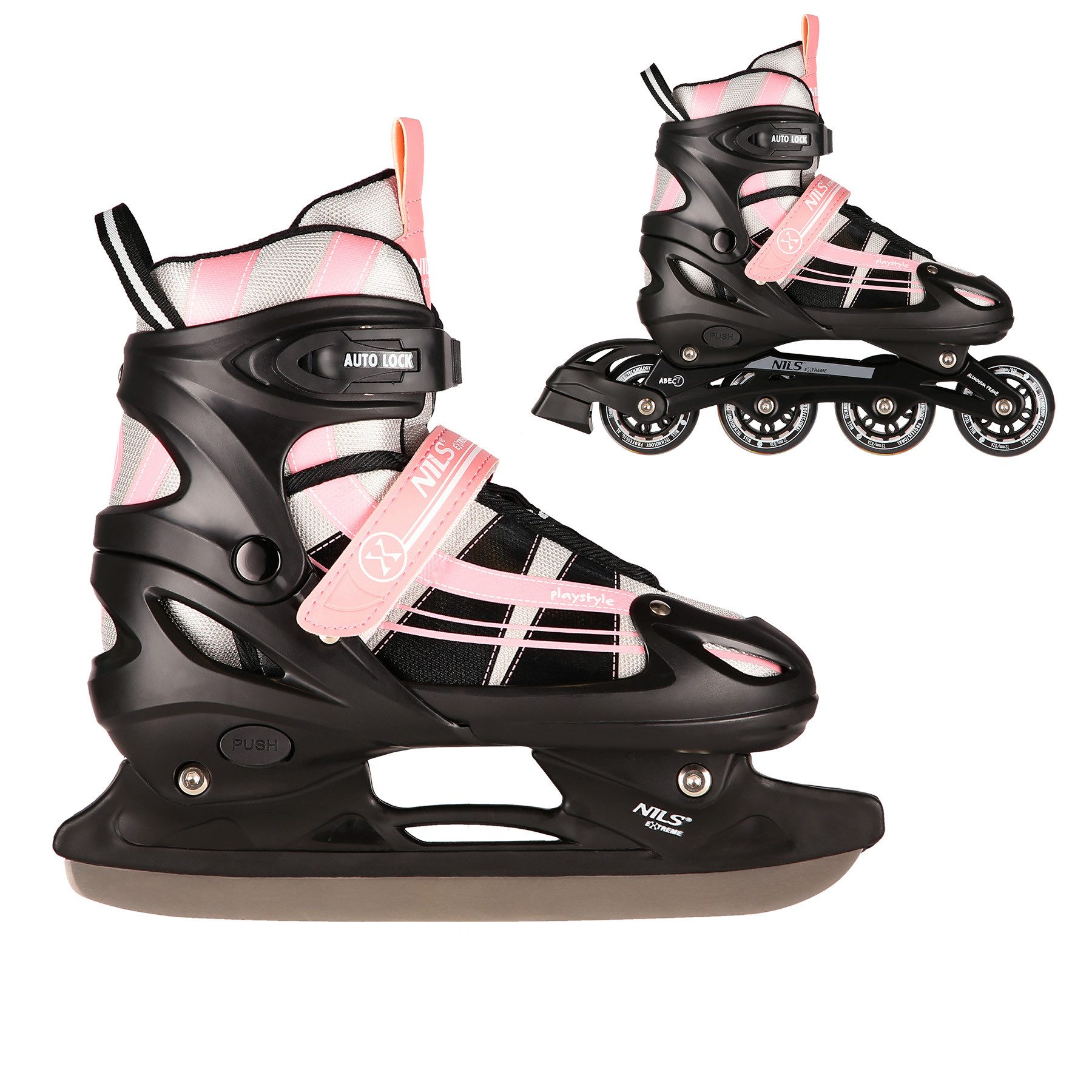 Inlineskates 2-IN-1 Inliner Schlittschuhe Rollschuhe wechselbare Kufen