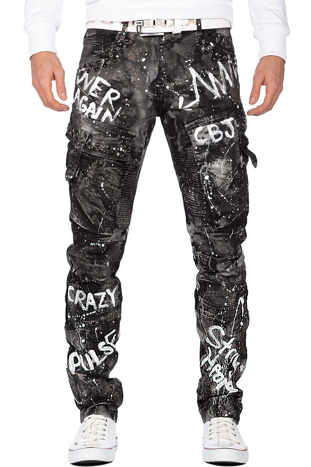 Cipo & Baxx Regular-fit-Jeans Biker Hose günstig online kaufen
