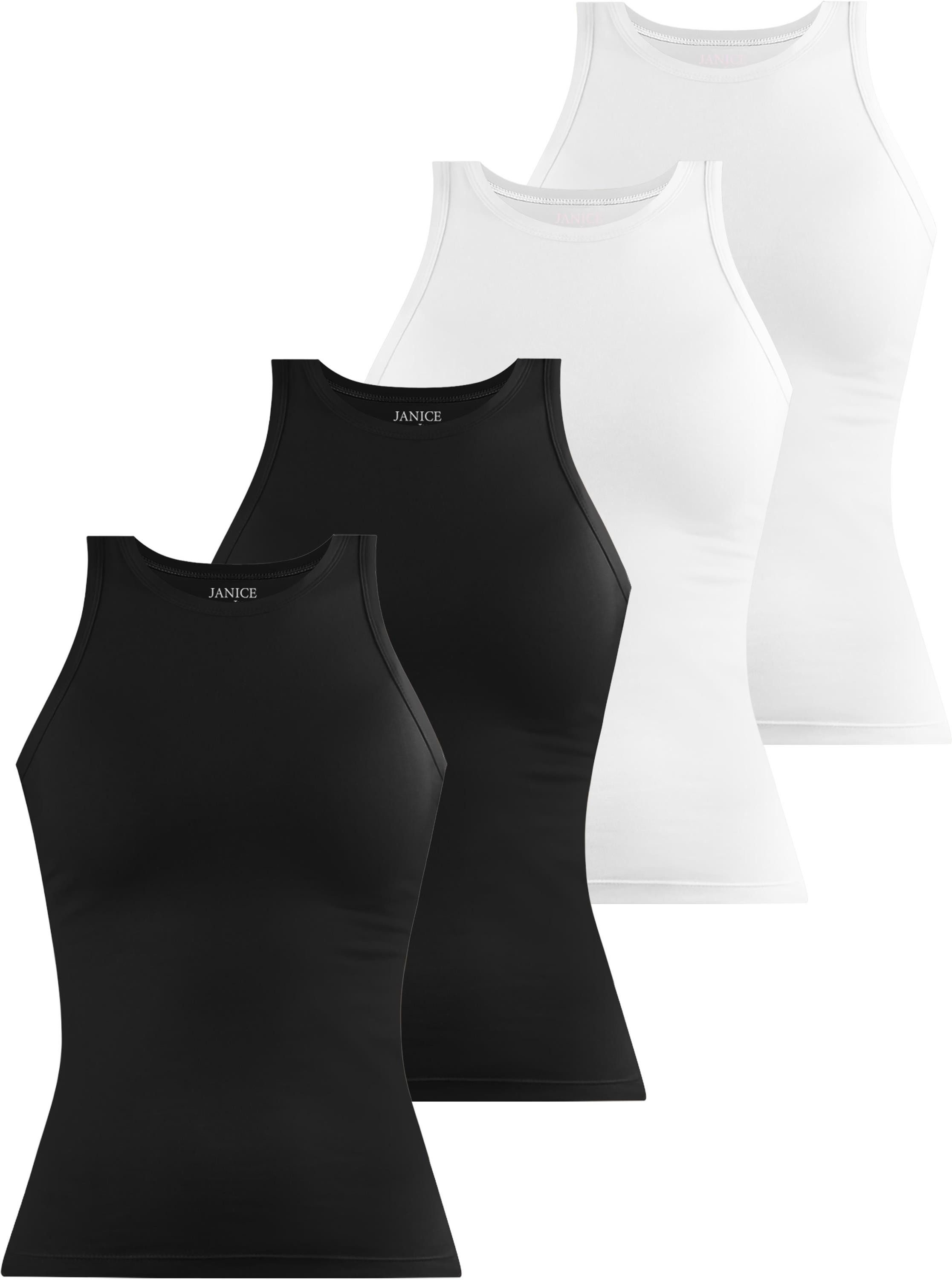 Janice Tanktop 4 x Damen Top hochgeschlossen Nauta Trägertop aus Baumwolle