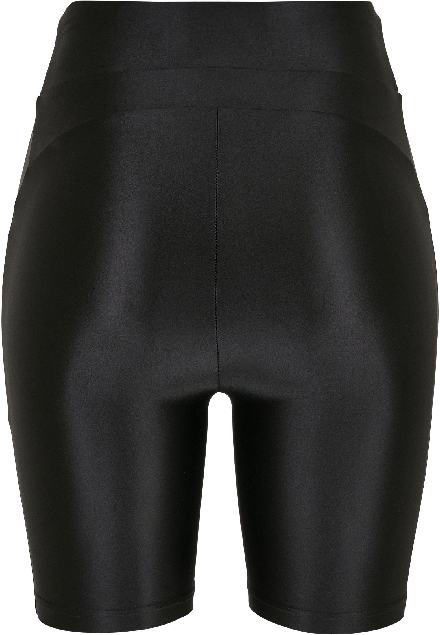 URBAN Ladies black Cycle Metallic Shiny Stoffhose CLASSICS Shorts (1-tlg) Damen Highwaist