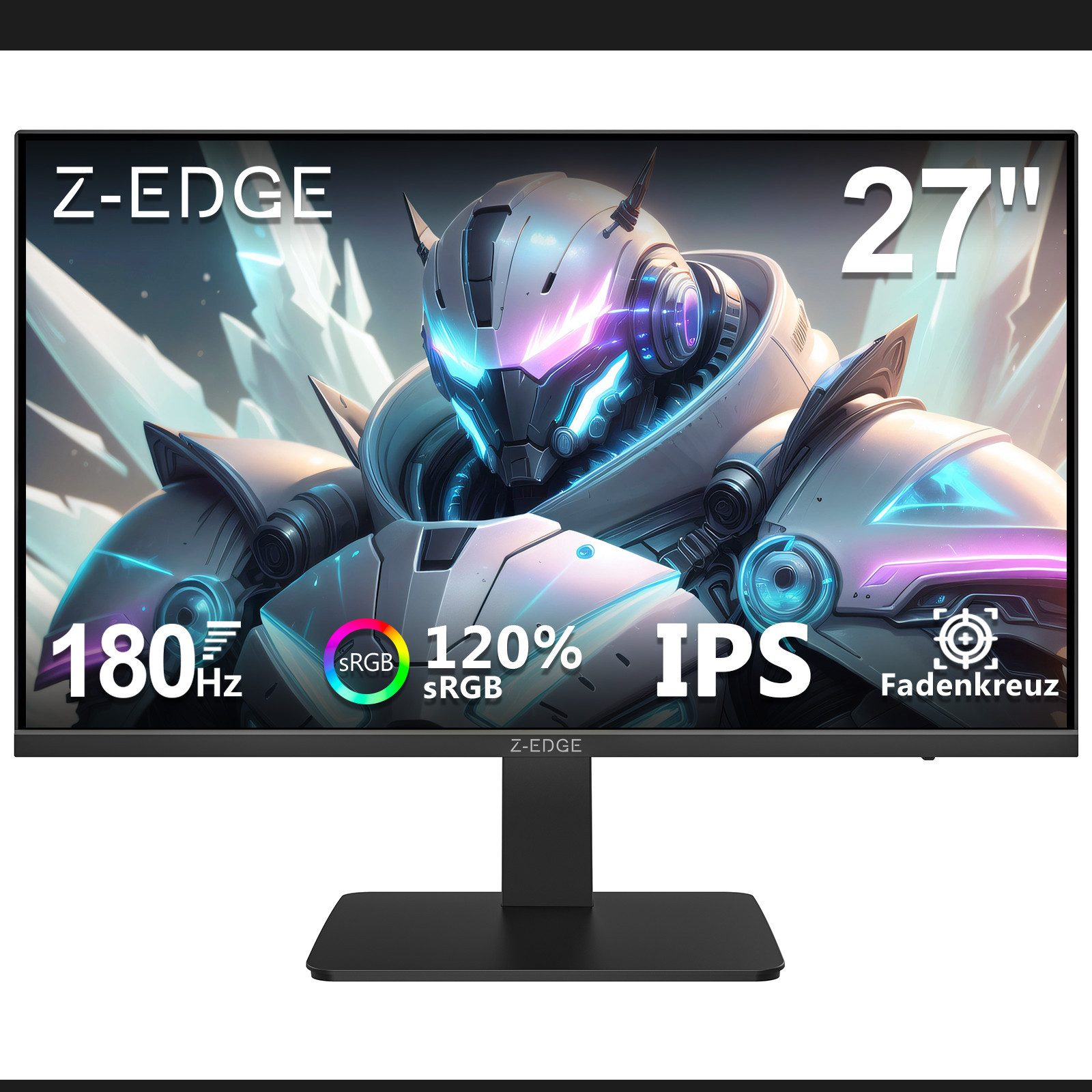 Z-EDGE 27‑Zoll FHD IPS Monitor mit 180 Hz & 1 ms MPRT Gaming-Monitor (68,58 cm/27 ", 1920x1080 px, FHD, 1 ms Reaktionszeit, 180 Hz, IPS, FreeSync, VESA‑kompatibel & vielfältige Anschlüsse)