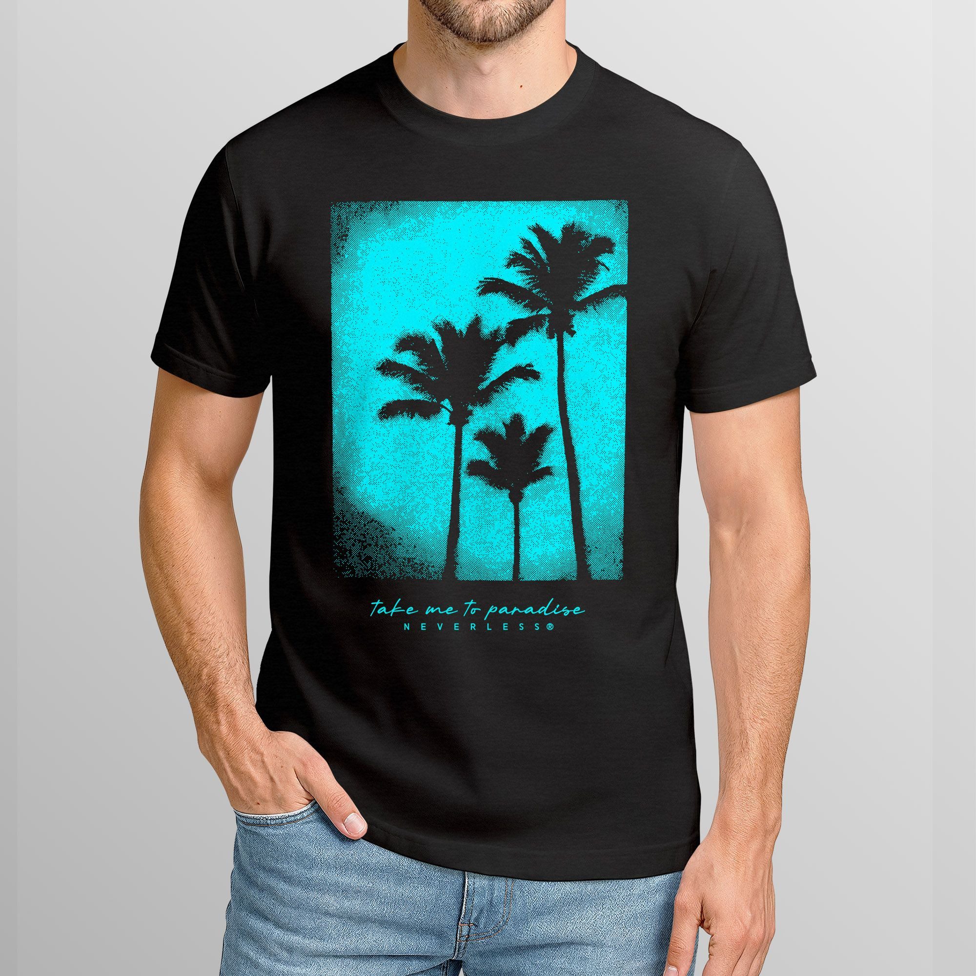 Neverless Print-Shirt Herren T-Shirt Palmen Fotoprint günstig online kaufen