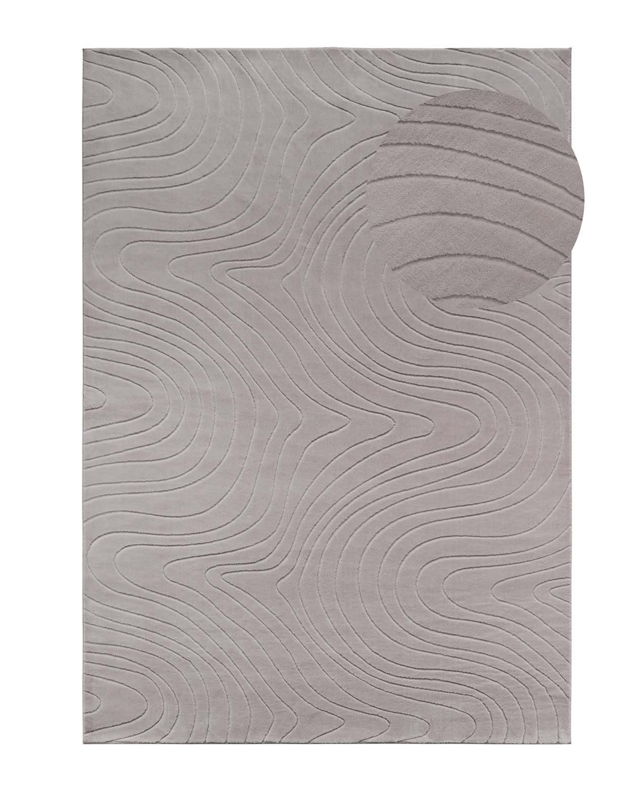 TaraCarpet Teppich TaraCarpet Homestyle 397 Organic, rechteckig, Höhe: 10 mm, Organic hoch-tief weich waschbar grau 50x80