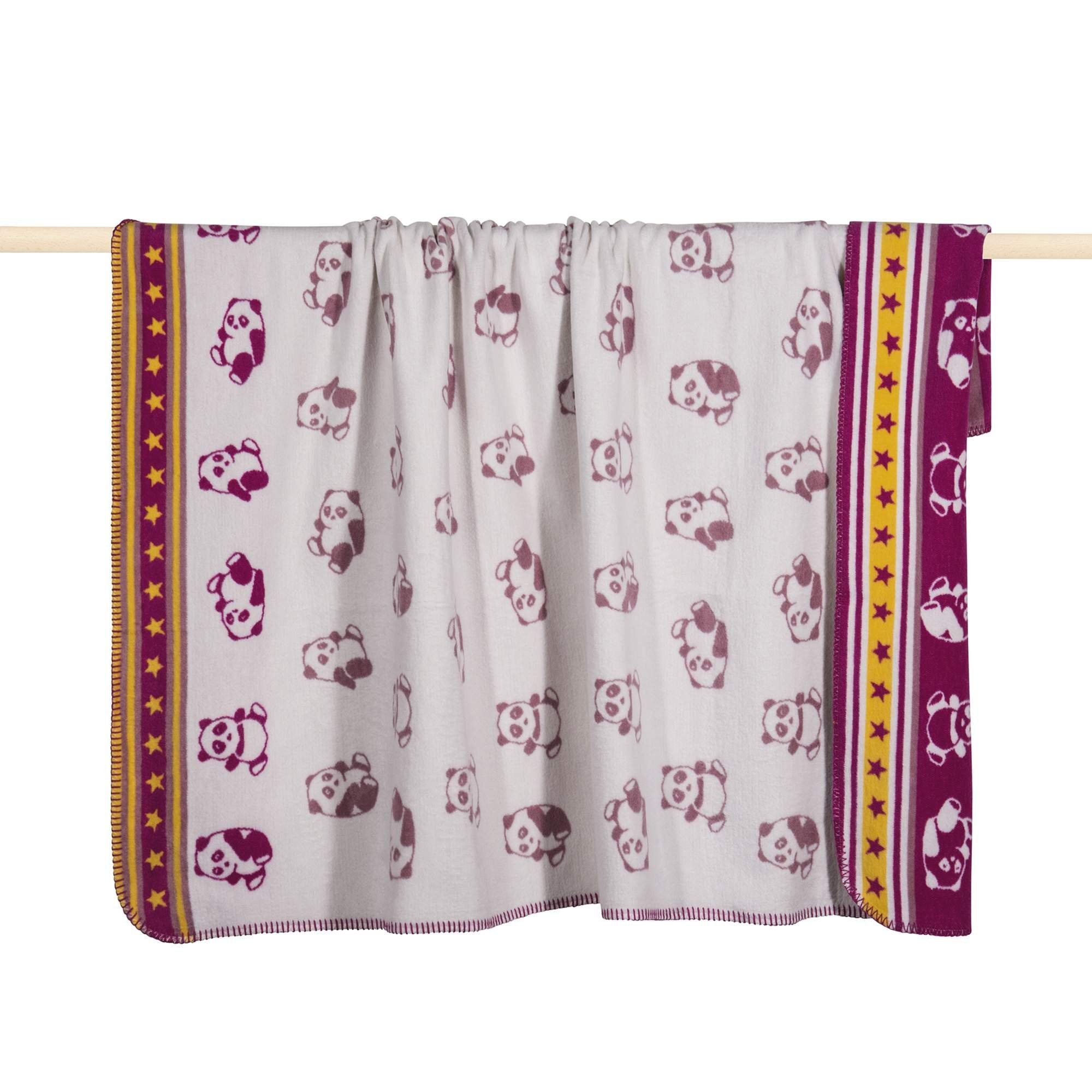 Babydecke Babydecke Panda Kinder 75x100 cm pink