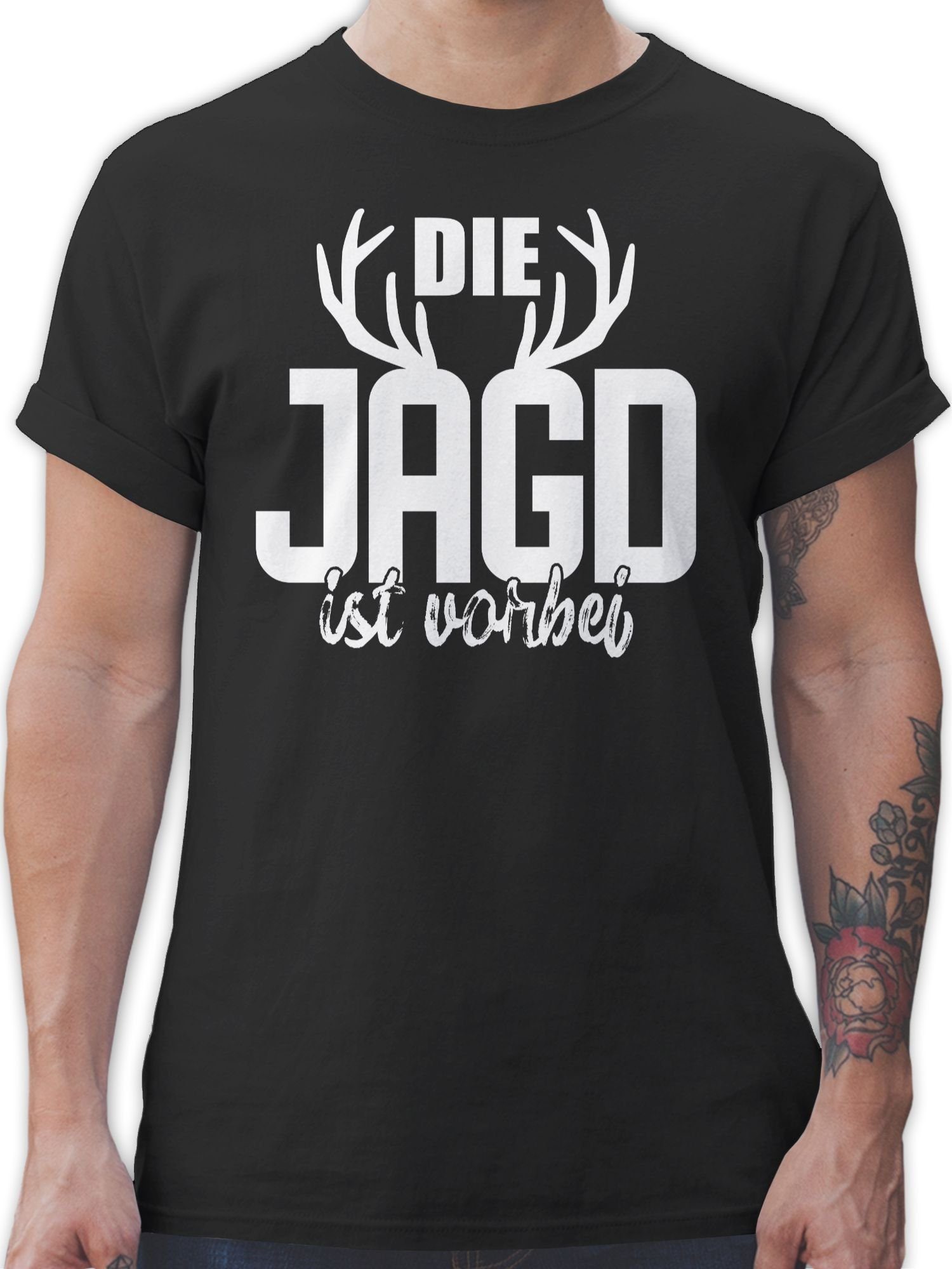 Shirtracer T-Shirt Die Jagd ist vorbei JGA Männer 02 Schwarz