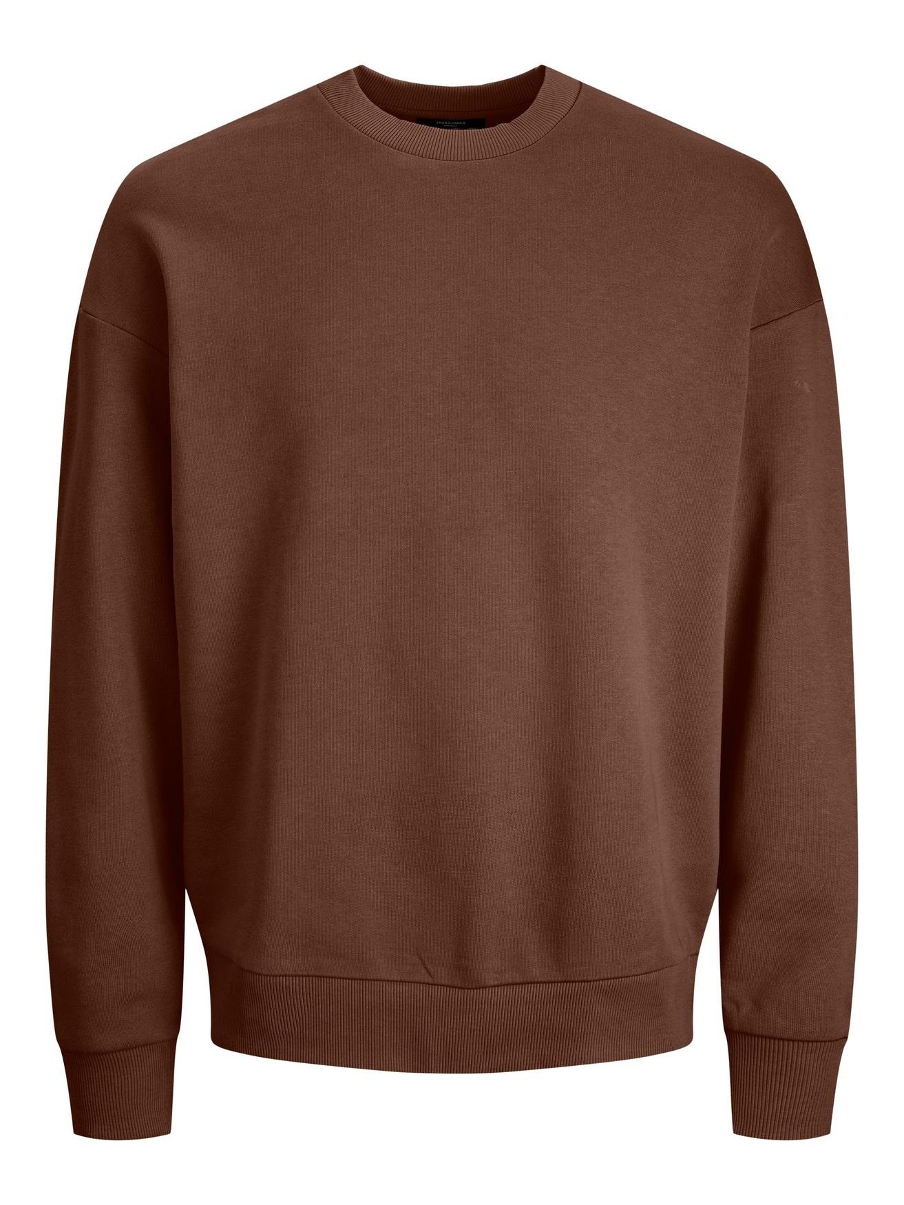Jack & Jones Sweatshirt Basic Langarm Sweater Plus Size Pullover JPRBLAKAM 4520 in Braun