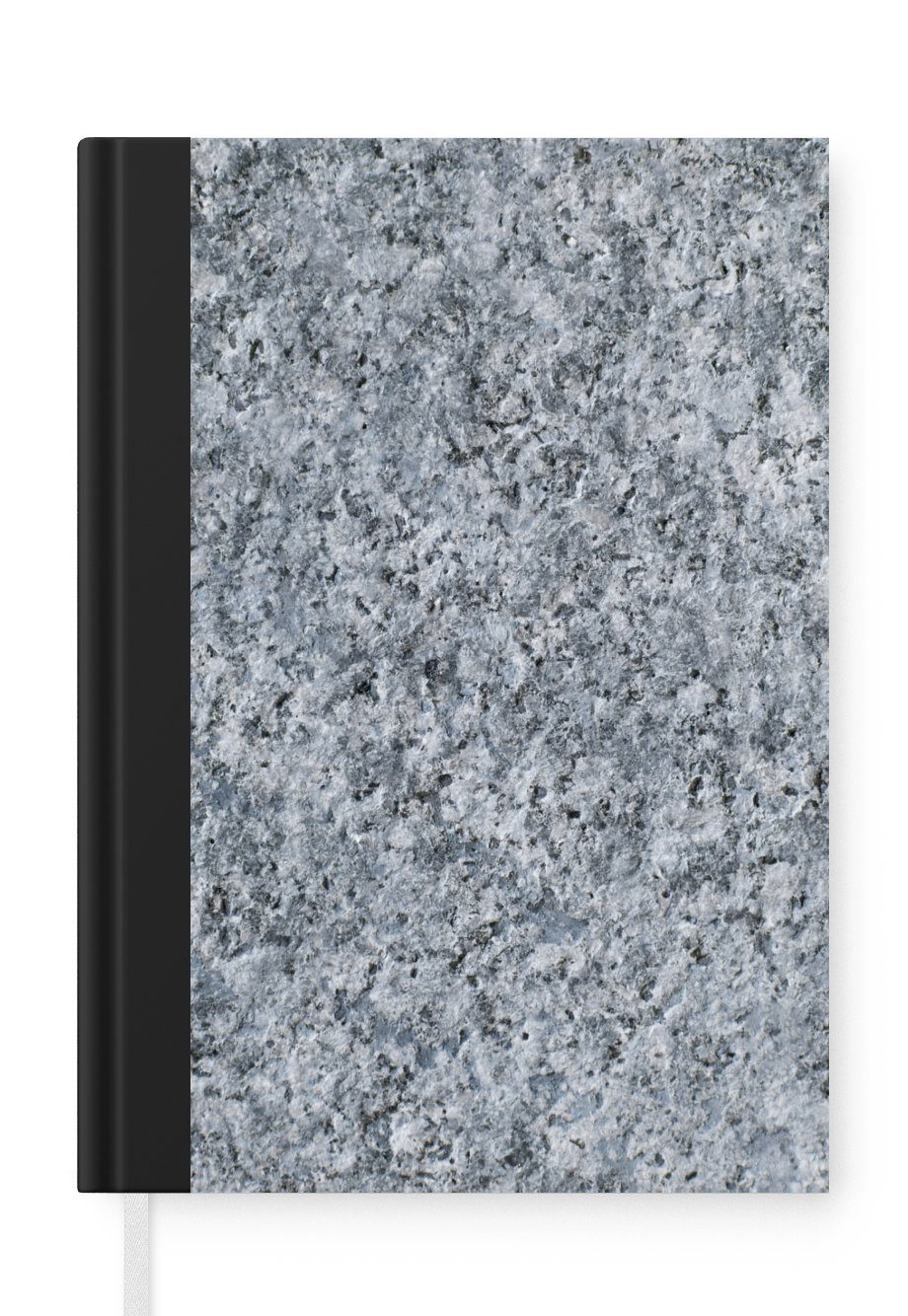 MuchoWow Notizbuch Granit - Stein - Muster - Design - Grau, Journal, Merkzettel, Tagebuch, Notizheft, A5, 98 Seiten, Haushaltsbuch