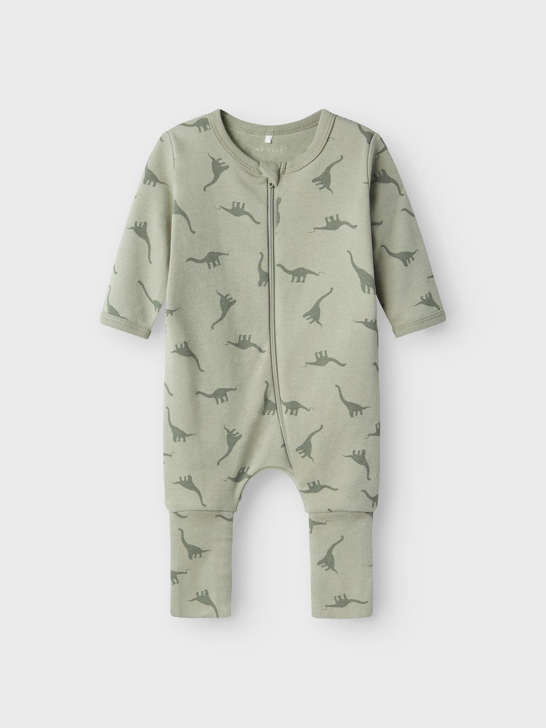 Name It Schlafanzug NBMNIGHTSUIT 2P ZIP FF GREEN DINO (Packung, 2 tlg) aus Baumwolle, normale Passform, mit Reißverschluss und Kinnschutz – Bild 4 von 5