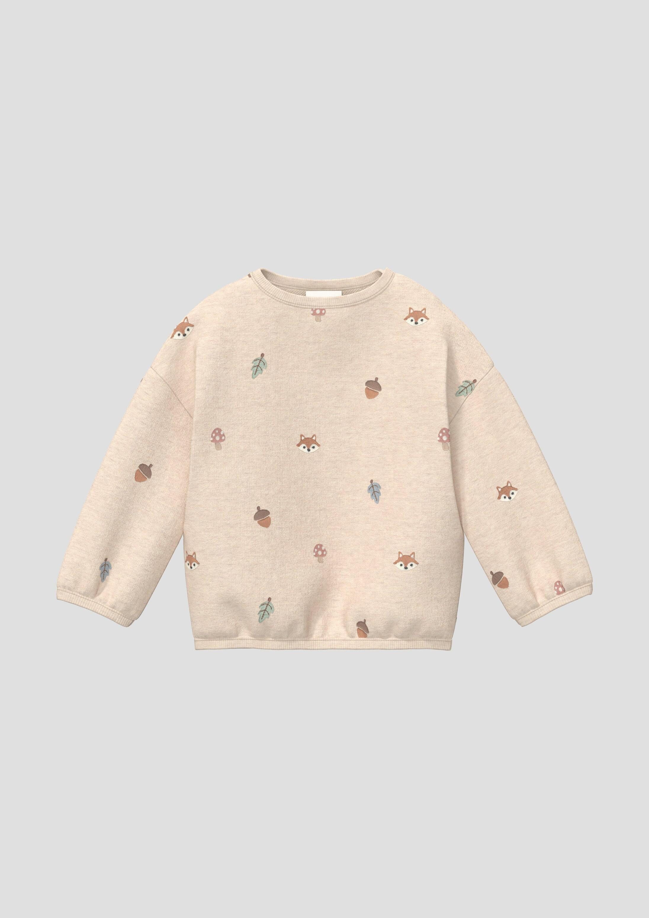 s.Oliver Sweatshirt Sweatshirt Unisex Sweatshirt im Loose Fit mit All-over-Stickerei