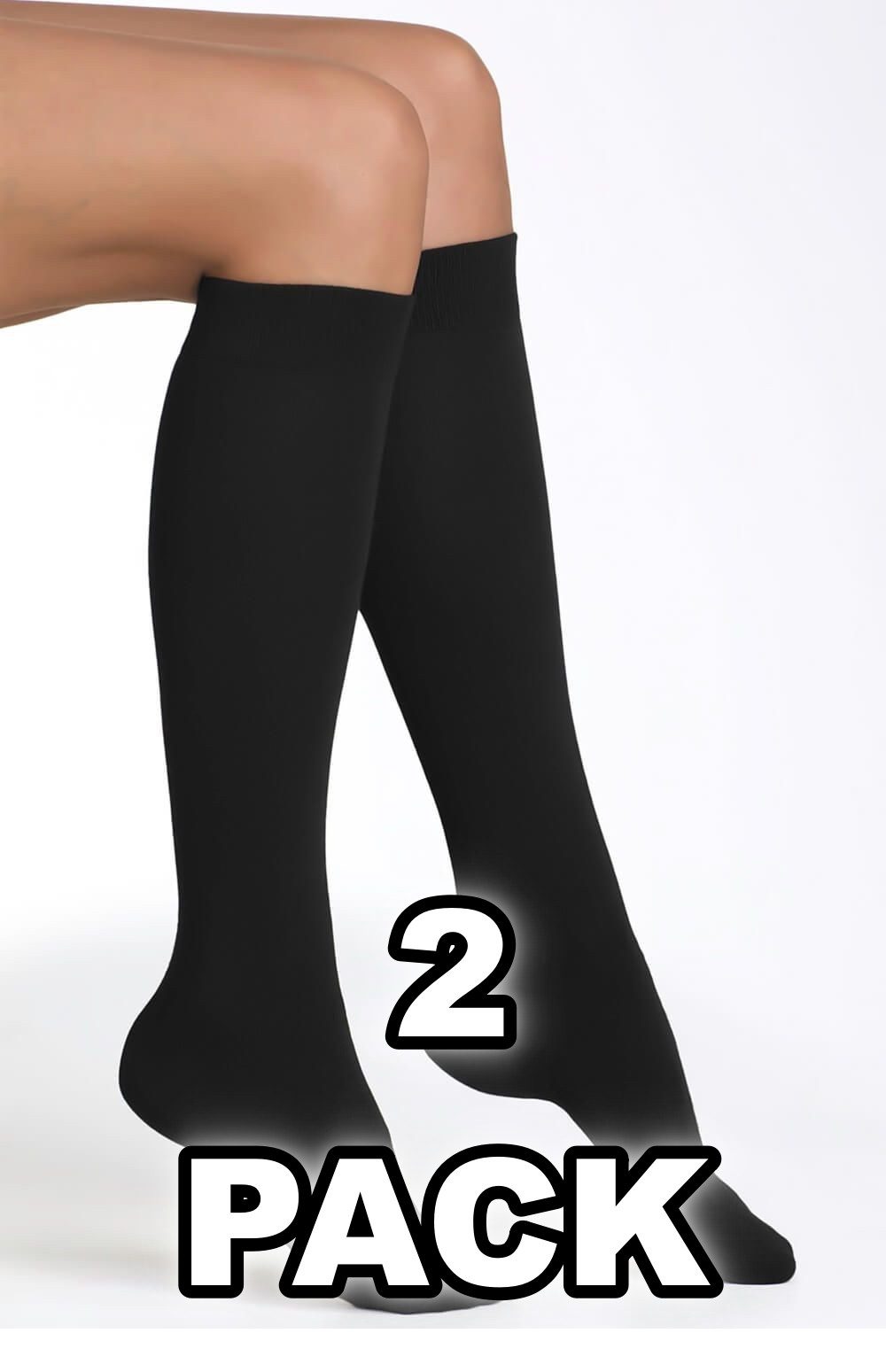 Kniestrümpfe 2er Kniestrümpfe Lycra-Kniesocken mit 60 DEN Onesize