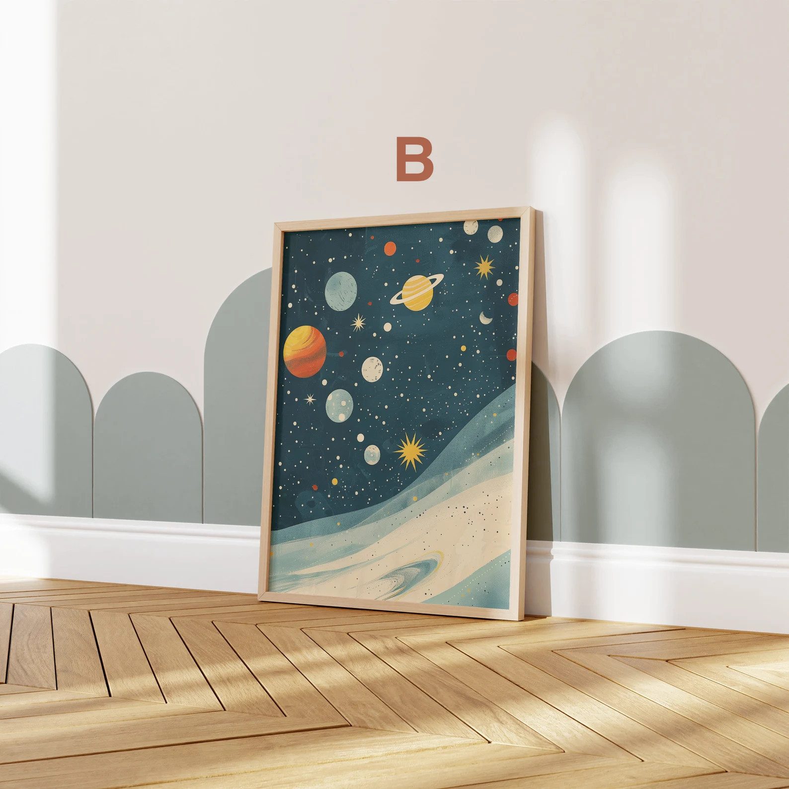 JUSTGOODMOOD Poster Premium ® Astronaut Raketen Weltall Kinderzimmer, D Astronaut2 (1 St), verschiedene Größen verfügbar