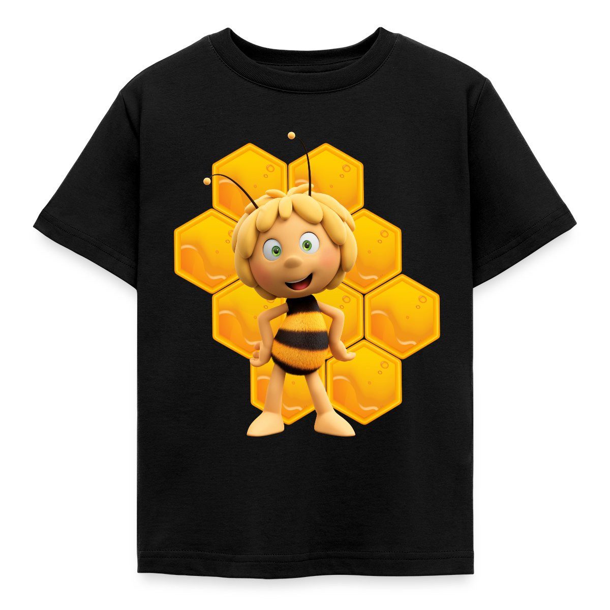 Spreadshirt T-Shirt Die Biene Maja 3 Maja Mit Bienenwabe Kinder T-Shirt (1-tlg)