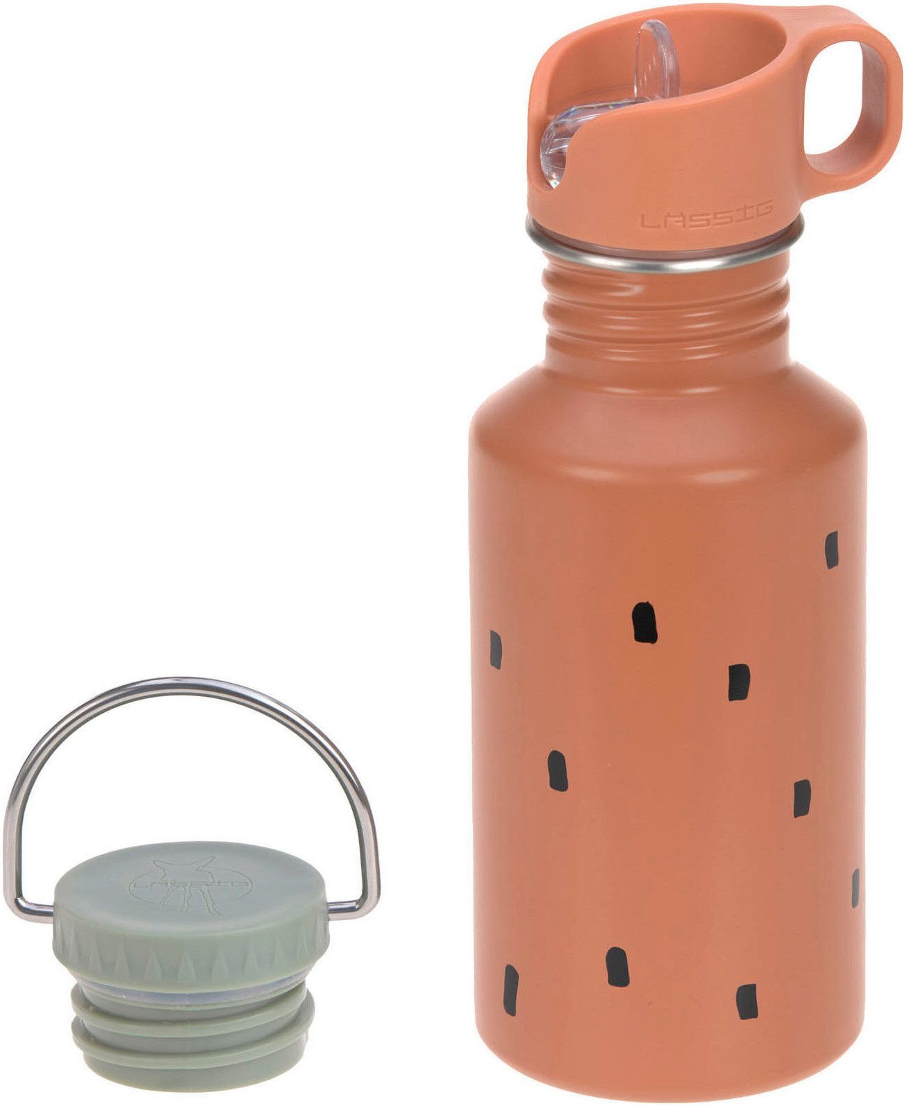 LÄSSIG Trinkflasche Happy Prints, Caramel