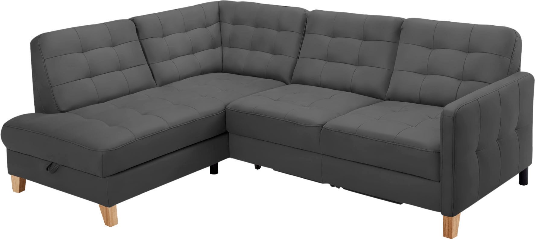 Bettkasten, in und Bezugsqualitäten - mit Ecksofa Bettfunktion fashion sofa wahlweise exxpo vielen Elio,