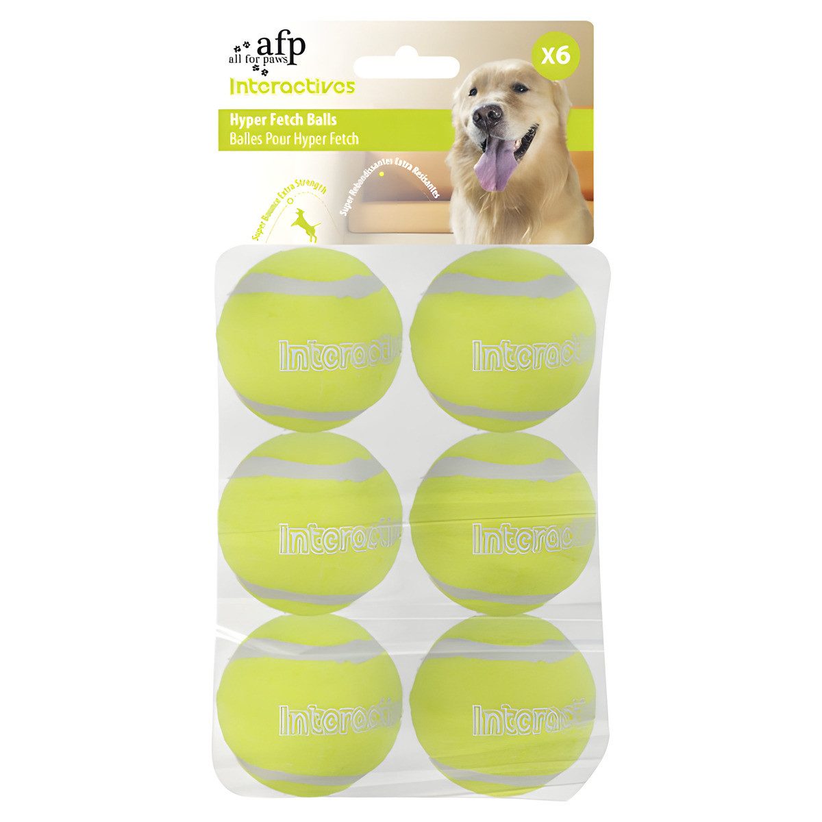 Tierball Interactive Hundespielzeug Tennis Bälle - 6er Pack