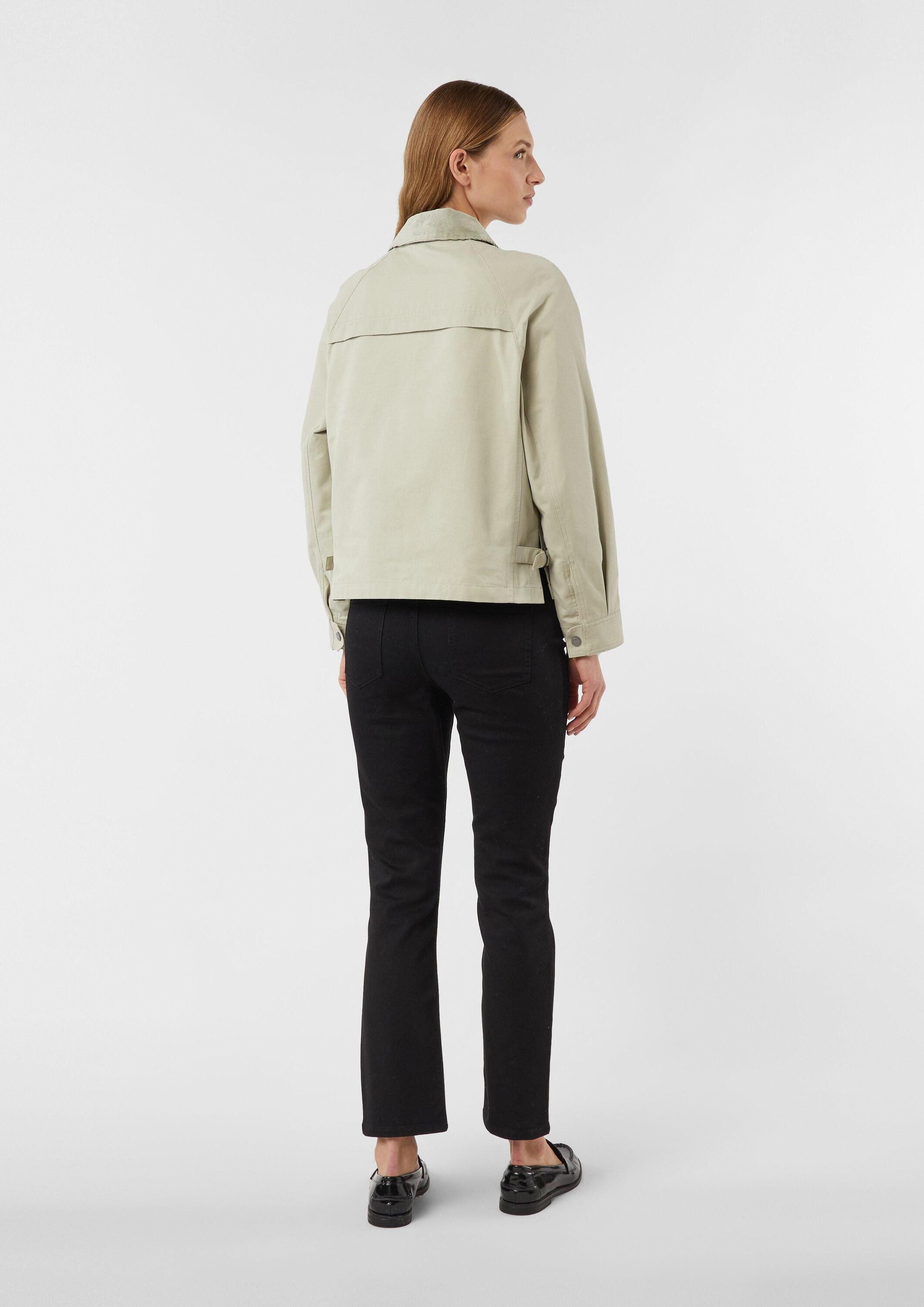 comma Winterjacke Outdoor-Jacke Kurze Baumwollmix-Jacke mit Cord-Kragen