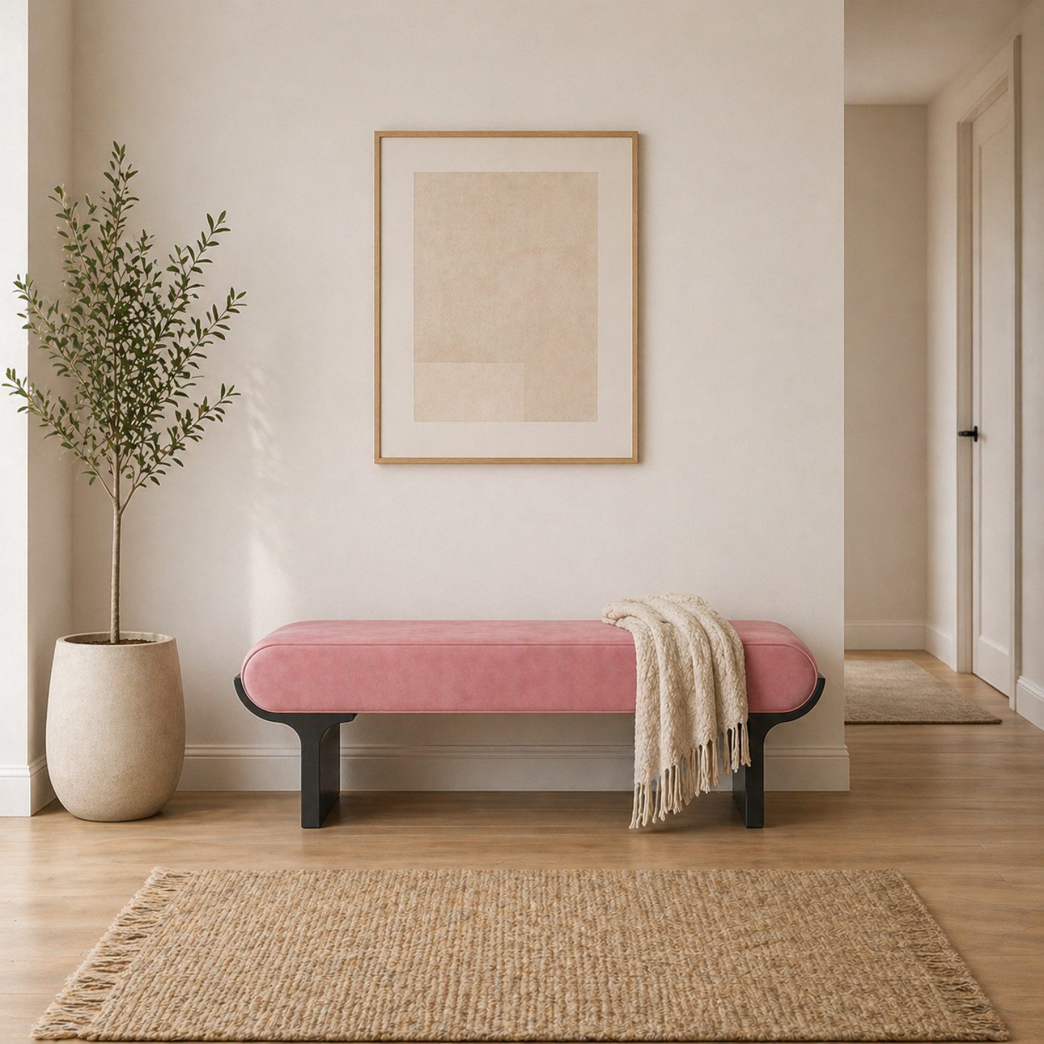 mukuhi Sitzbank Sitzbank gepolstert 140 cm Bank Flur Bettbank modern Design