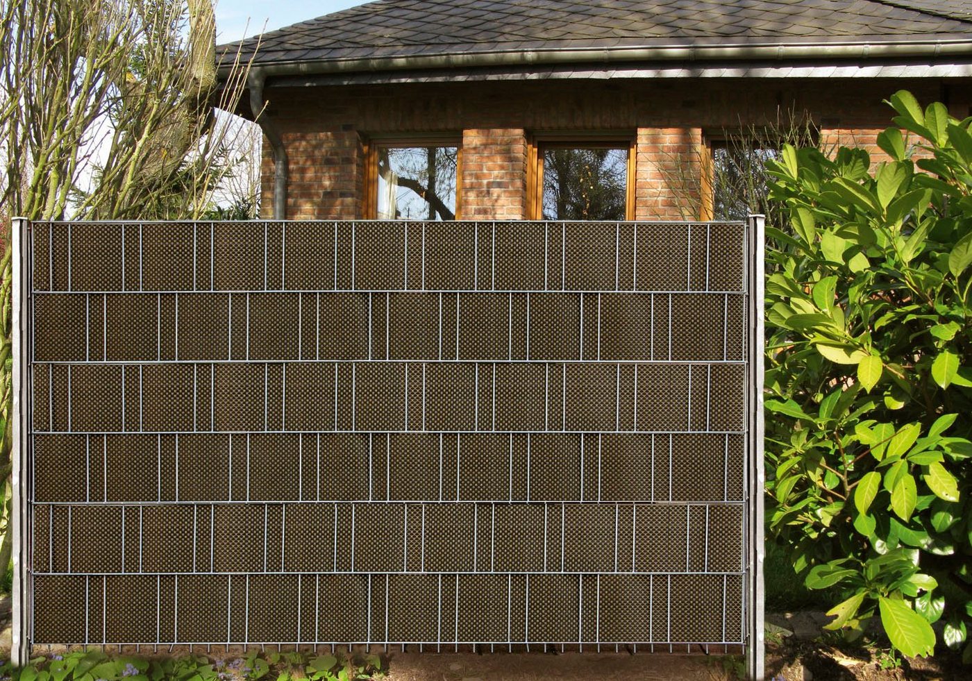 Thumbnail - GARDEN 'N' MORE Sichtschutzstreifen Dekor-Fertigstreifen, Rattan Geflecht-Struktur, 5 Streifen, 2,1m lang, 19cm hoch, go...