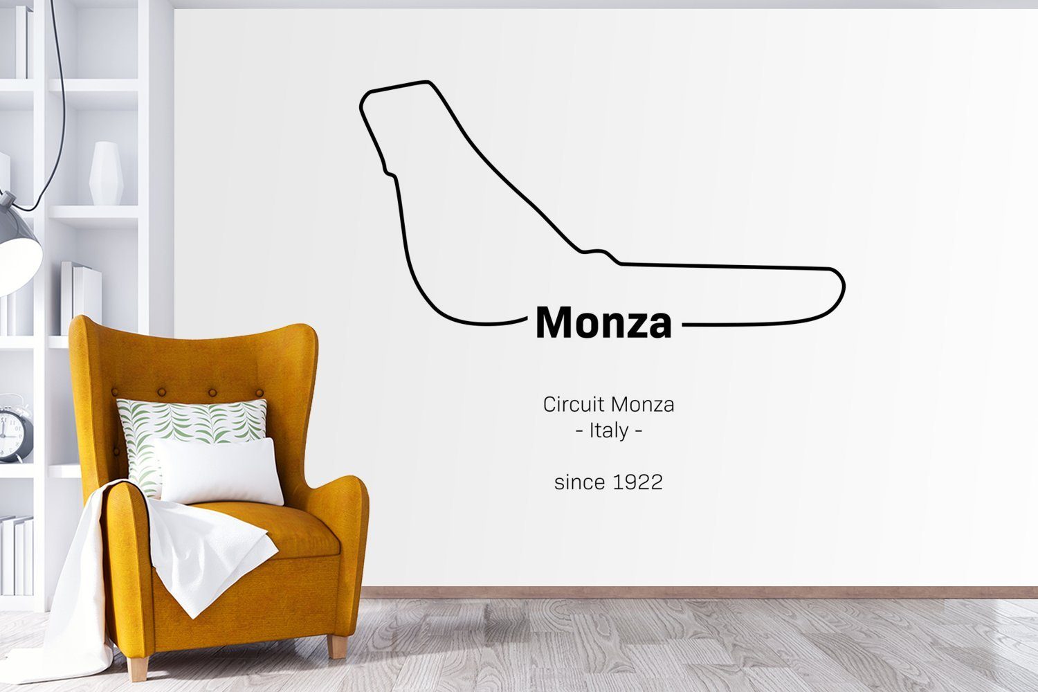 Monza Vinyl Matt, 1 (6 Formel MuchoWow Rennstrecke, Wallpaper - - bedruckt, Tapete Wohnzimmer, für St), Fototapete Kinderzimmer, Schlafzimmer,