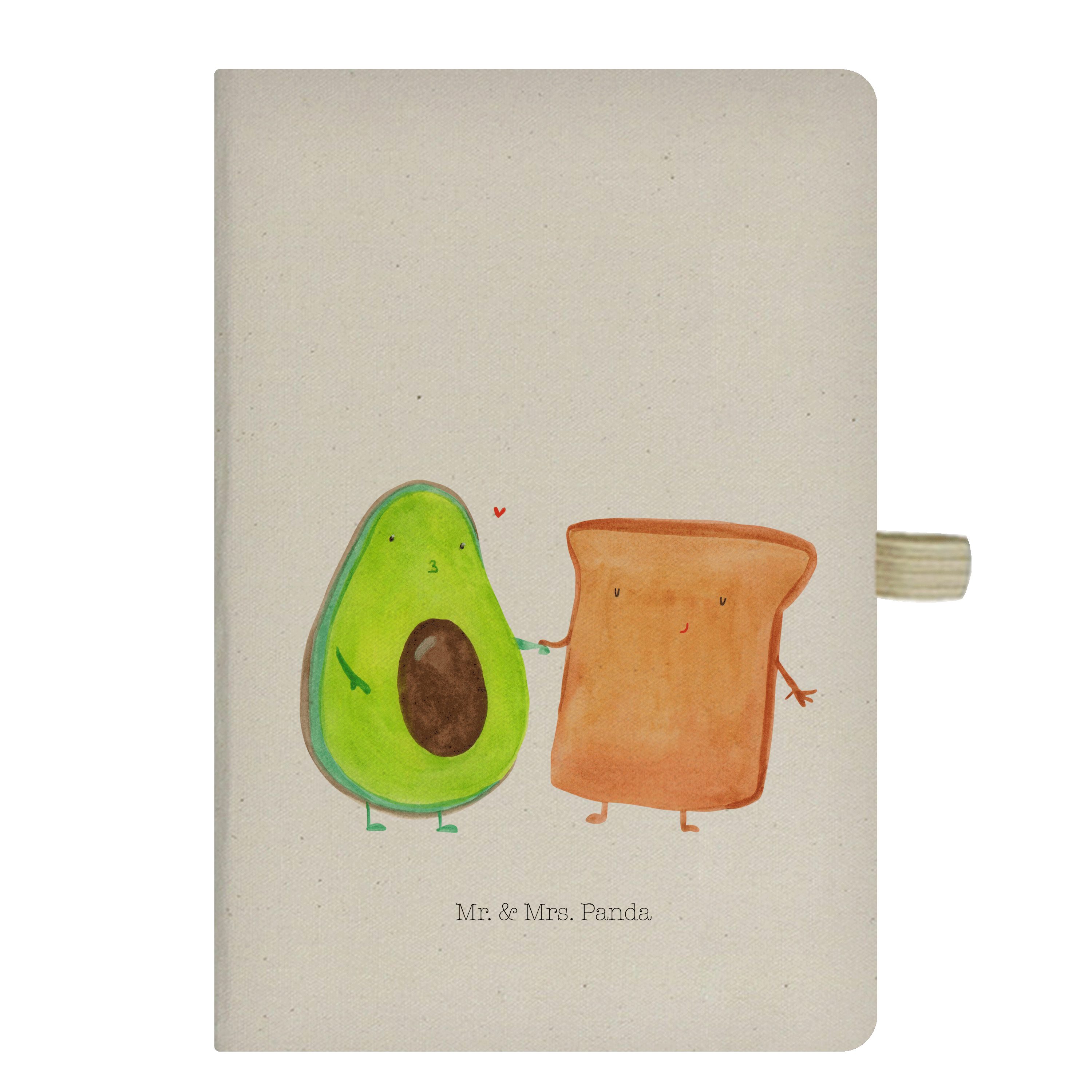Mr. & Mrs. Panda Notizbuch Avocado + Toast - Transparent - Geschenk, Notizheft, Eintragebuch, Ta Mr. & Mrs. Panda