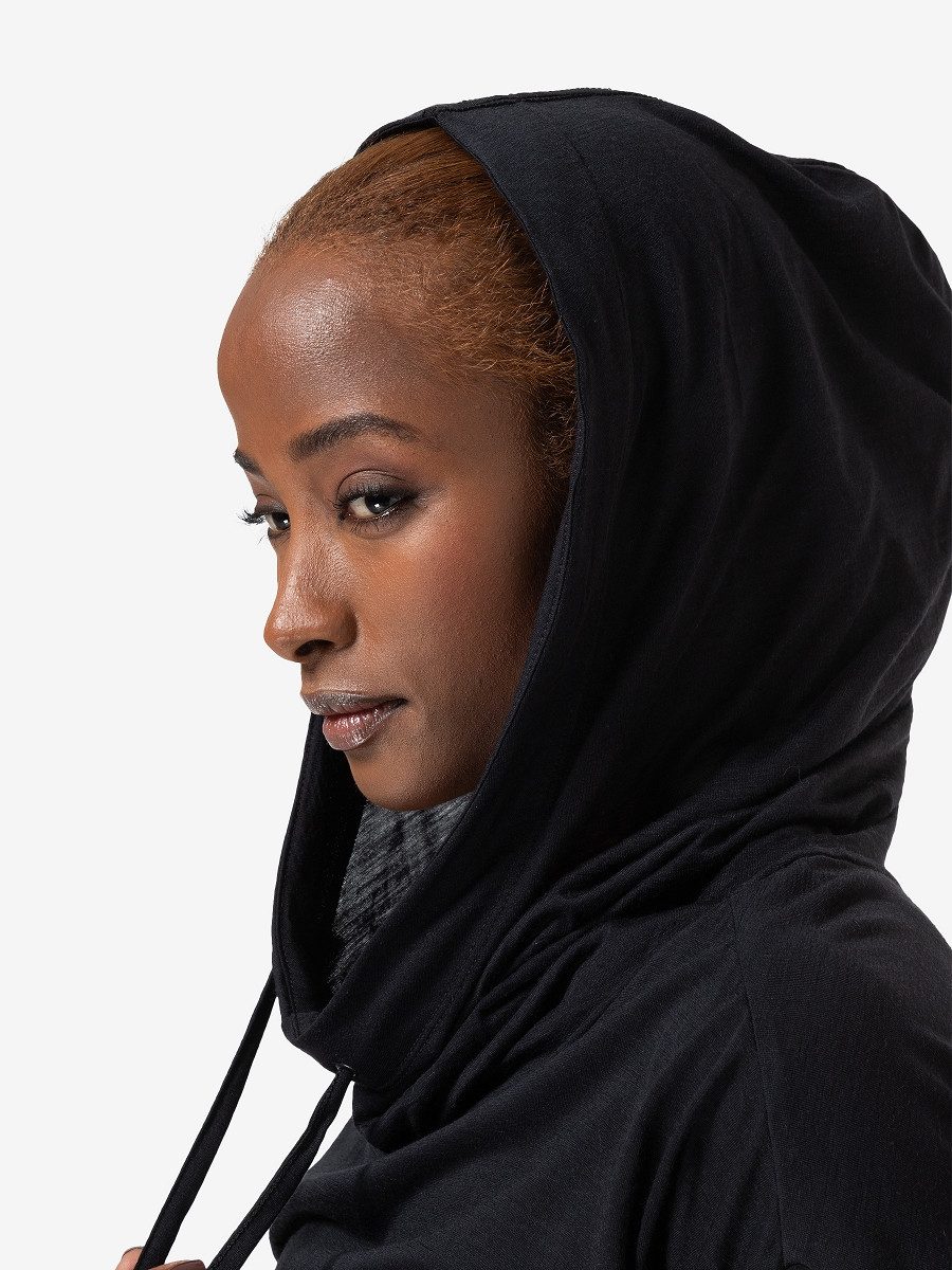 SUPER.NATURAL Hoodie kurzarm für Damen, Merino JUSTSHORT mit Tunnelzug, cas günstig online kaufen