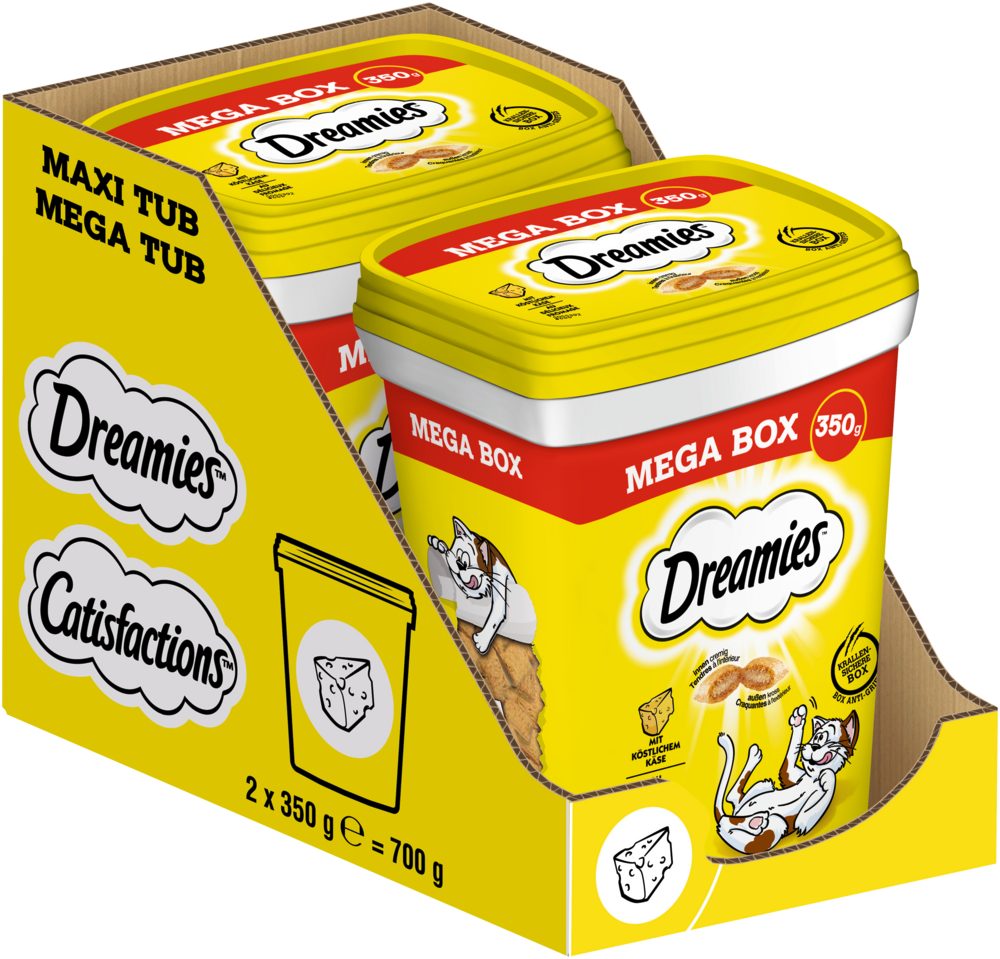 Dreamies DREAMIES™ Box Käse 2 x 350g, Snack für: Katze