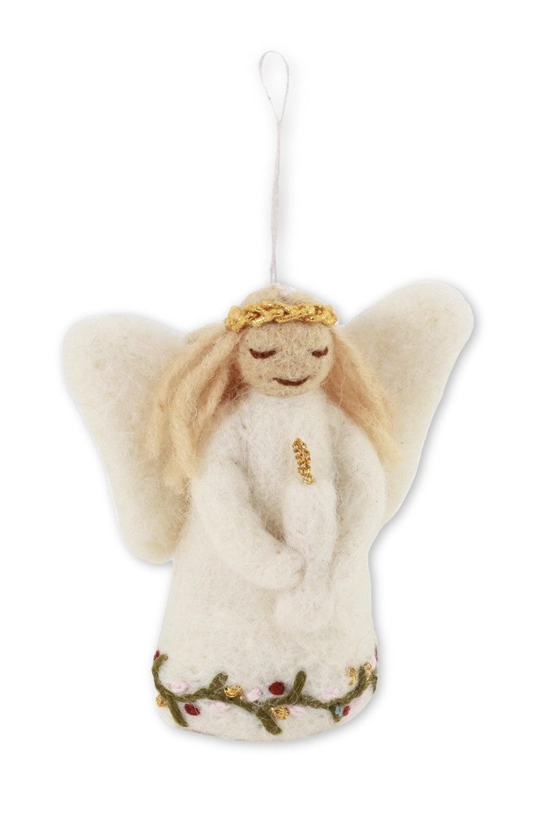 Gry & Sif Hängedekoration Filzanhänger - ENGEL MIT KERZE - weiß günstig online kaufen