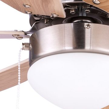 etc-shop Deckenventilator, Decken Ventilator Zugschalter Lampe Kühler Heizer Glas