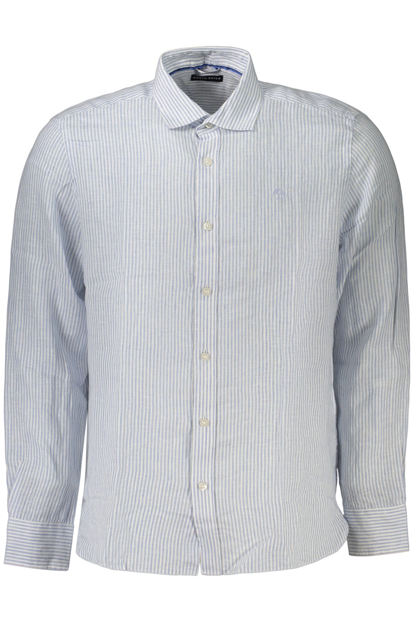 North Sails Langarmhemd Herren Langarmhemd Blau: Stilvolles Streifen-Design mit Kragen
