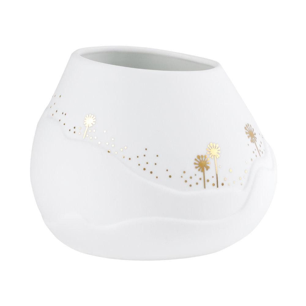 Räder Kerzenhalter Design Teelichthalter Lichtlandschaft Blumenwiese Weiß-Gold (8cm)