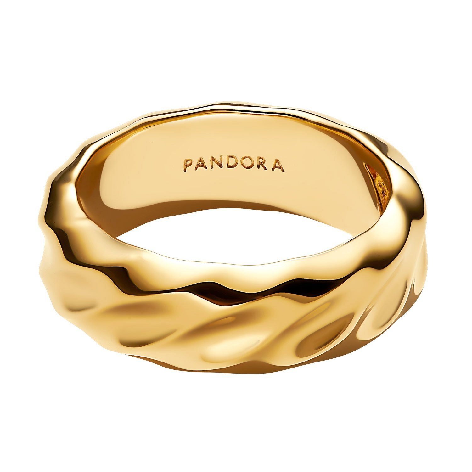 Pandora Fingerring 0 Breiter Bandring für Wellig Goldfarben günstig online kaufen