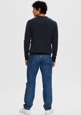 SELECTED HOMME Rundhalspullover SLHDANE LS KNIT STRUCTURE CREW NECK NOOS