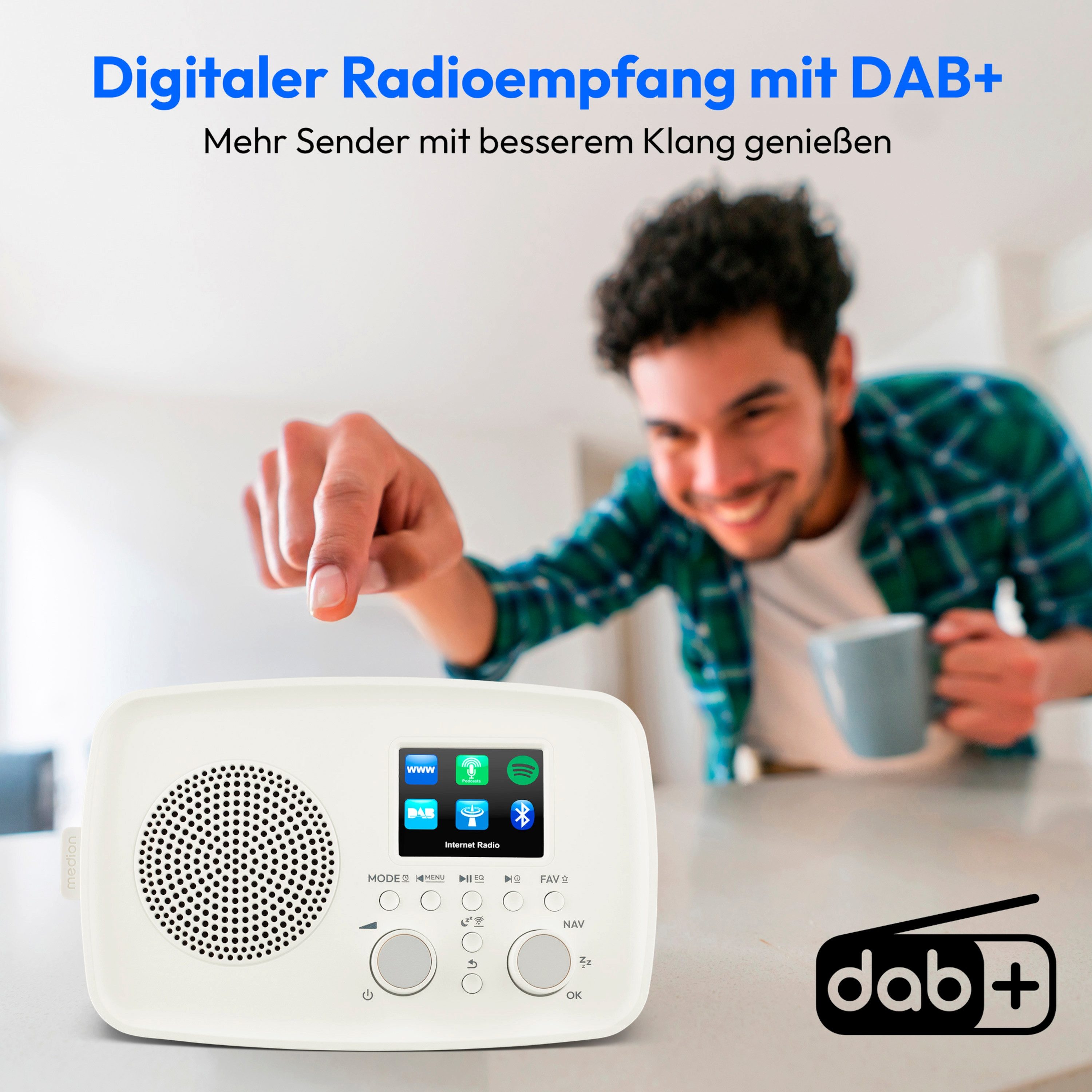 Medion® LIFE Internetradio IRE-1 (MD89318) Radio (Digitalradio (DAB), 5 W, DAB+/UKW-Empfang, Senderspeicher, 5 Watt (RMS)