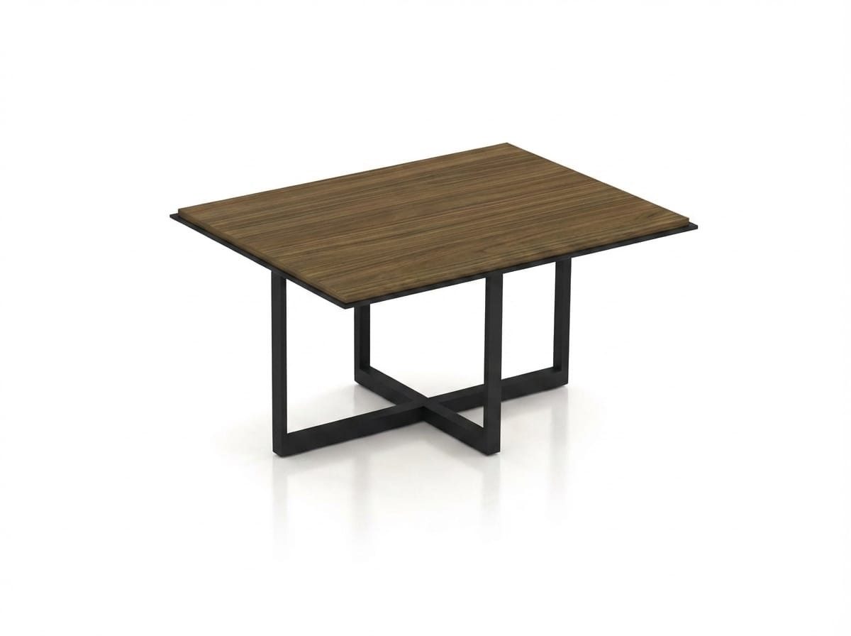 JVmoebel Couchtisch Modern Couchtisch Braun Holz Schwarzes Metall Wohnzimmer Design (1-St., 1-tlg)