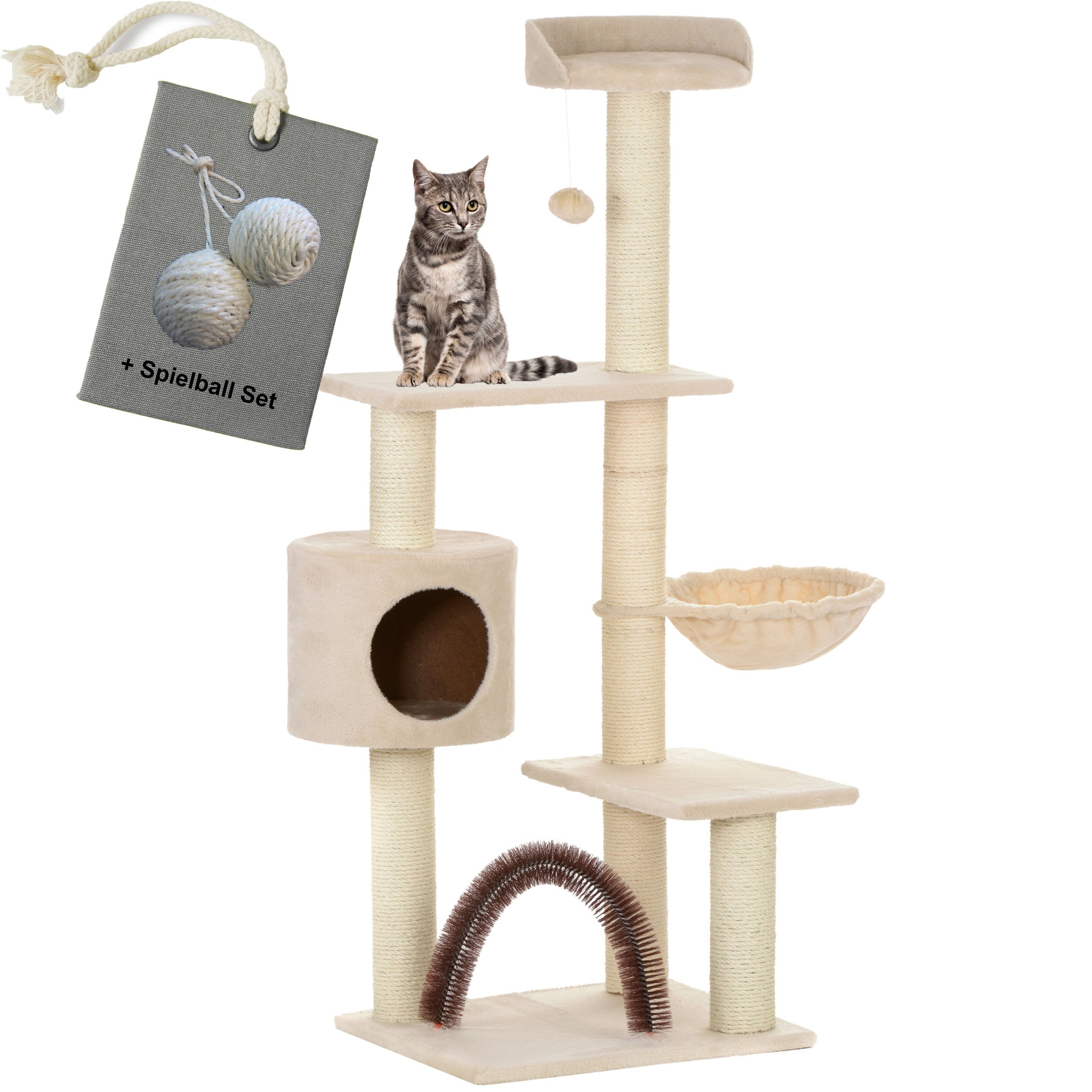 Rohrschneider Kratzbaum Katzenkratzbaum Kratzbaum für Katzen Utah, inkl. 2 Spielkugeln