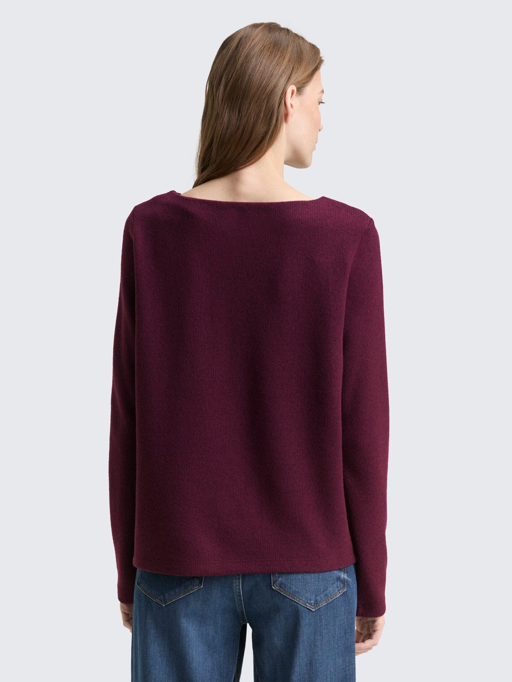 TOM TAILOR Sweatshirt Strick & Sweatshirts Soft-Touch Sweatshirt mit Knopf-Details