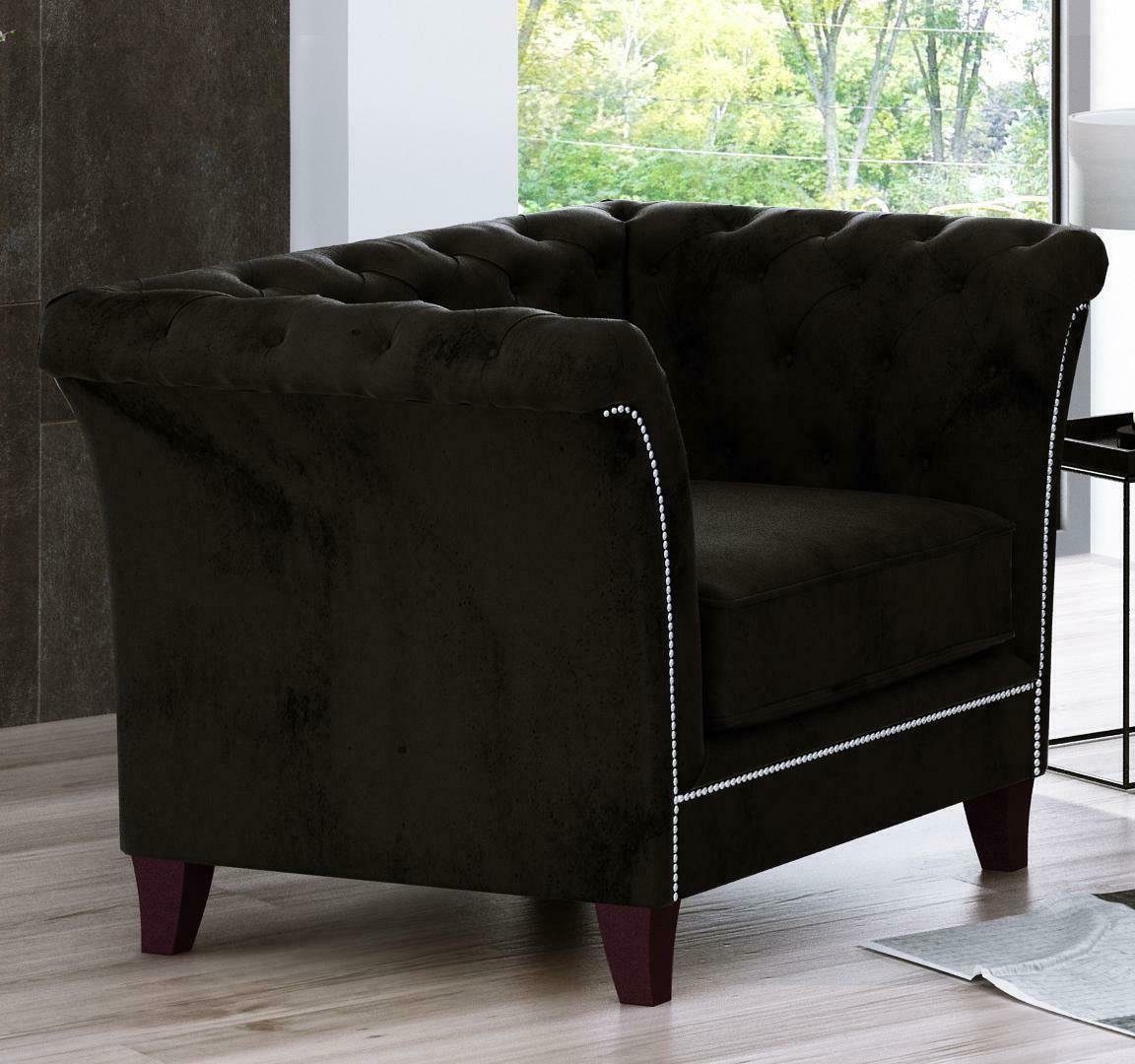 Xlmoebel Chesterfield-Sessel Samtiger Chesterfield-Sessel in klassischem Design (Sessel), Hergestellt in Europa