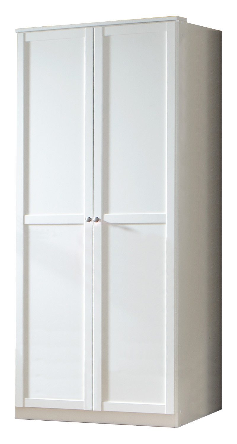 möbel-direkt.de Drehtürenschrank Filou in Weiß mit Landhaus-Applikationen (komplett, 1-St., Kleiderschrank) Made in Germany, Soft Close