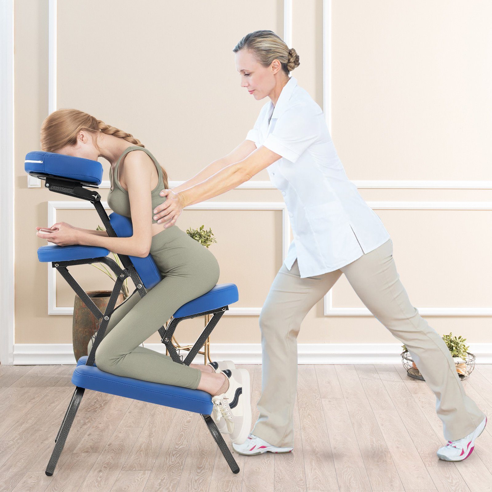COSTWAY Massagesessel, klappbar, höhenverstellbar, tragbar,Tattoostuhl 150k günstig online kaufen