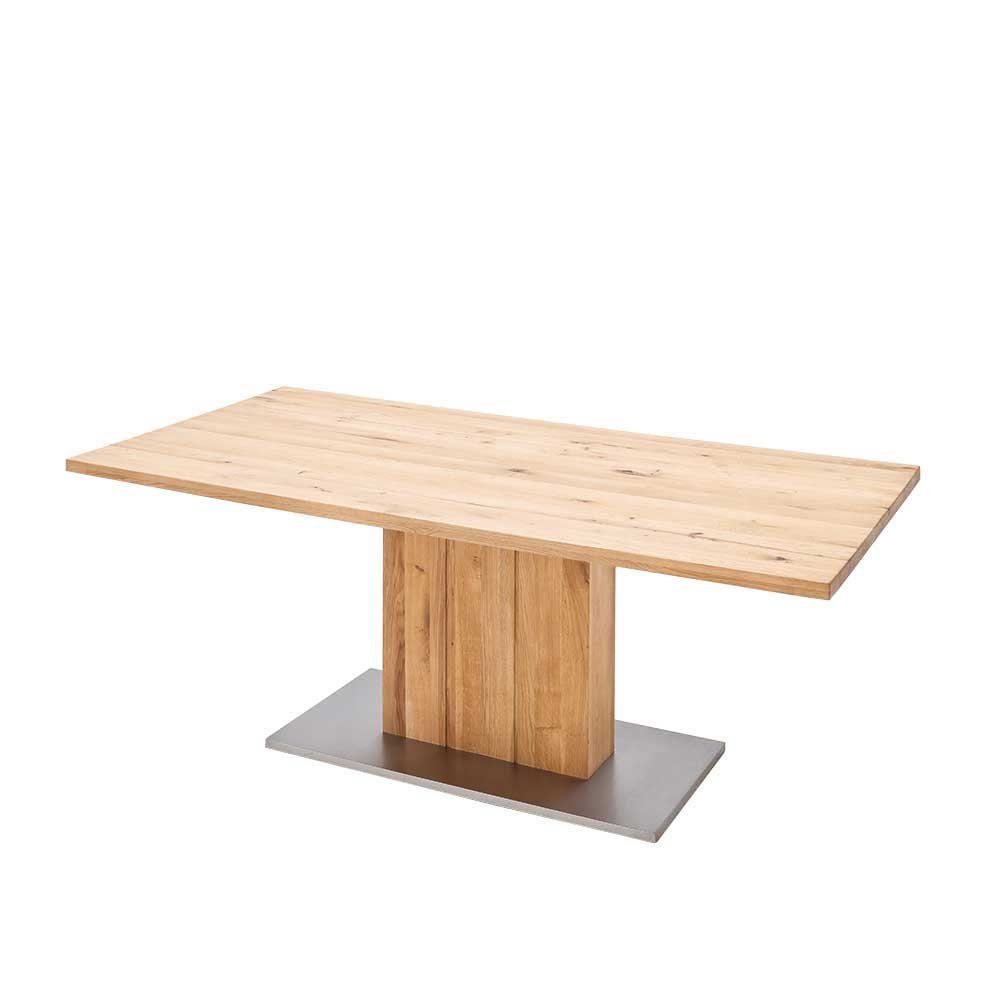 Pharao24 Säulen-Esstisch Loisango, aus Massivholz