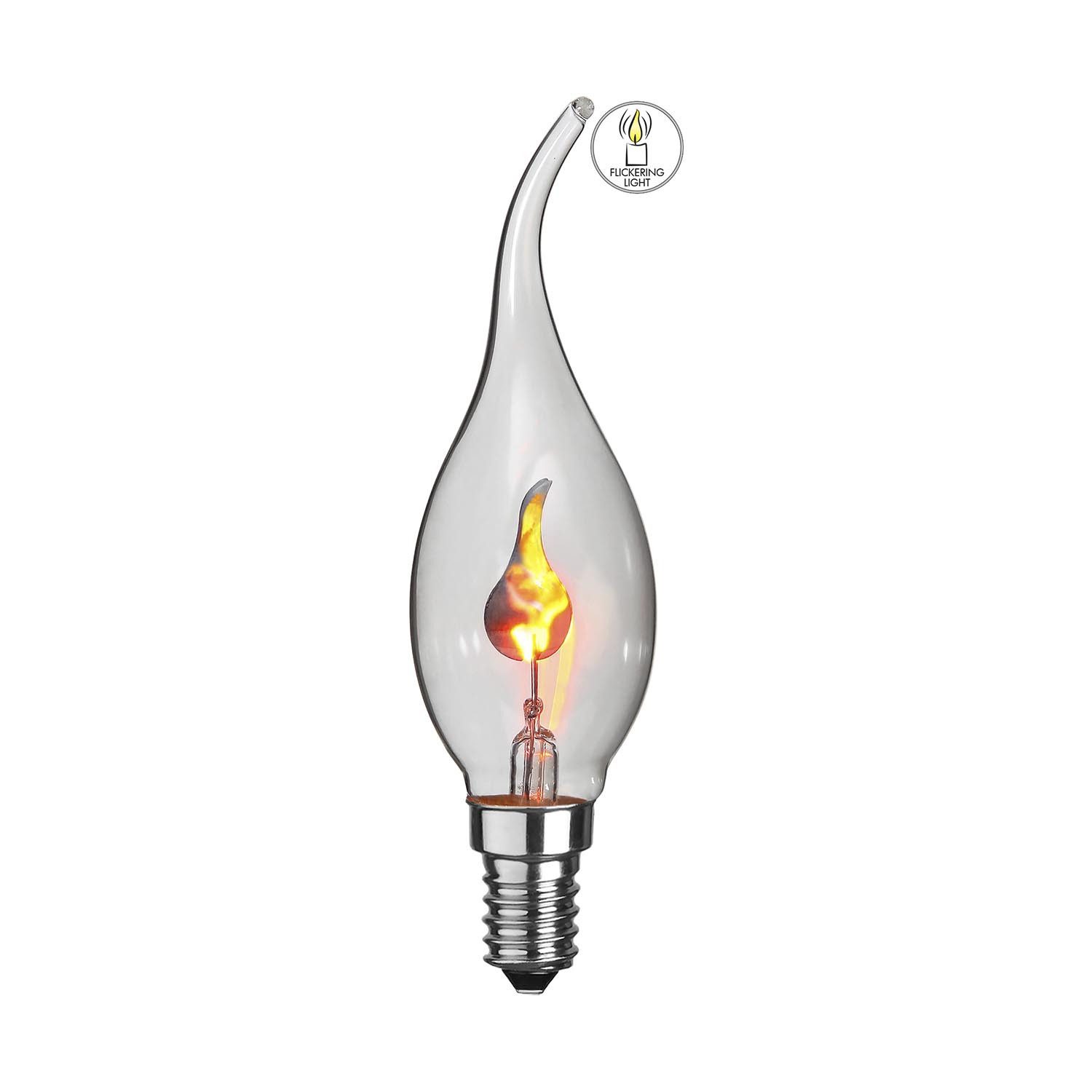 STAR TRADING LED Dekolicht Leuchtmittel, Dekoratives Leuchtmittel,Flickering Flame', flackernd, E14, 3W, klar
