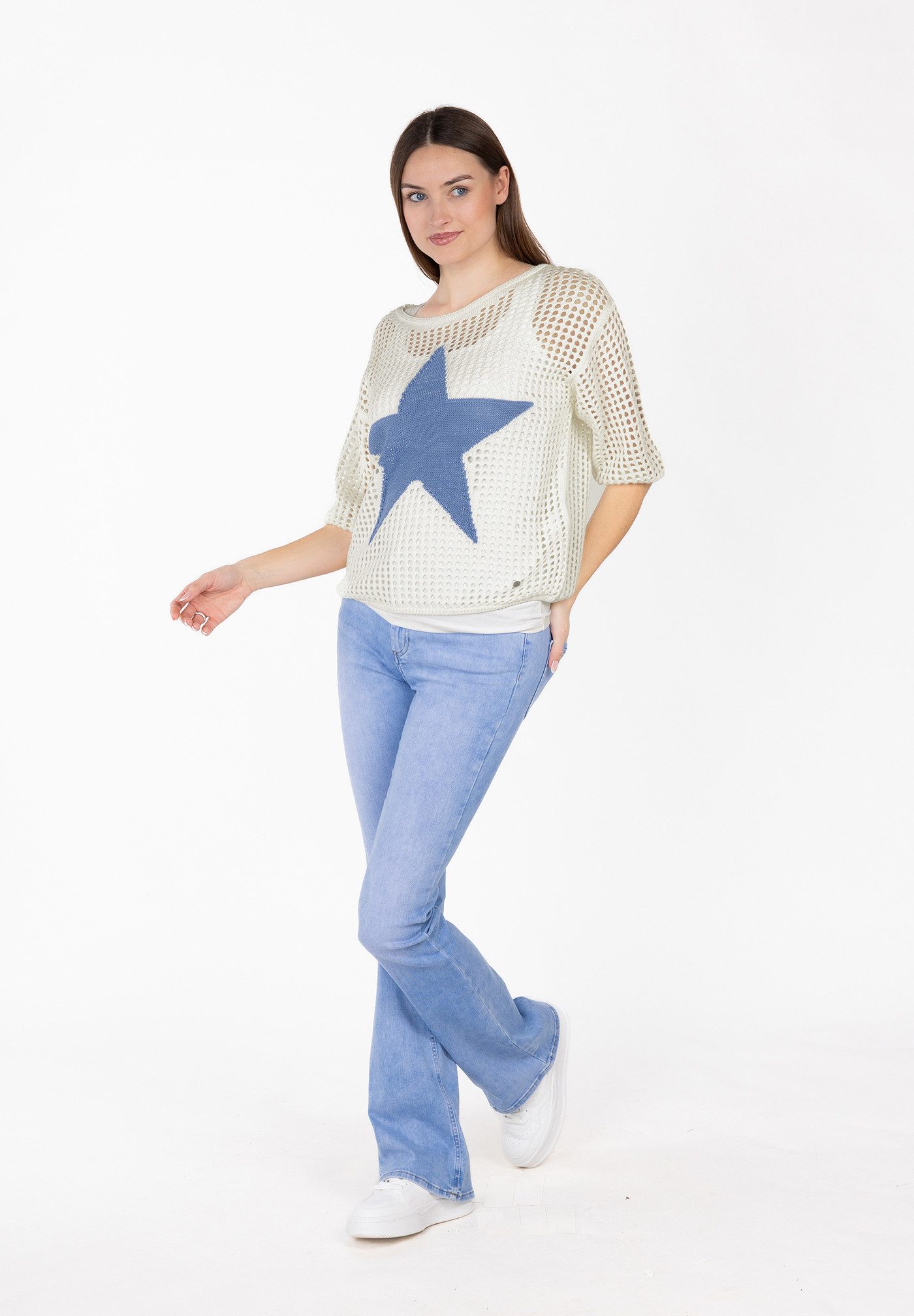 Key Largo Rundhalspullover WKN FAME round (1-tlg)